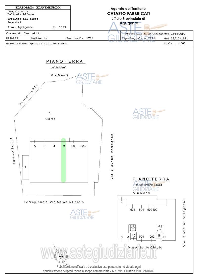 Planimetria del bene