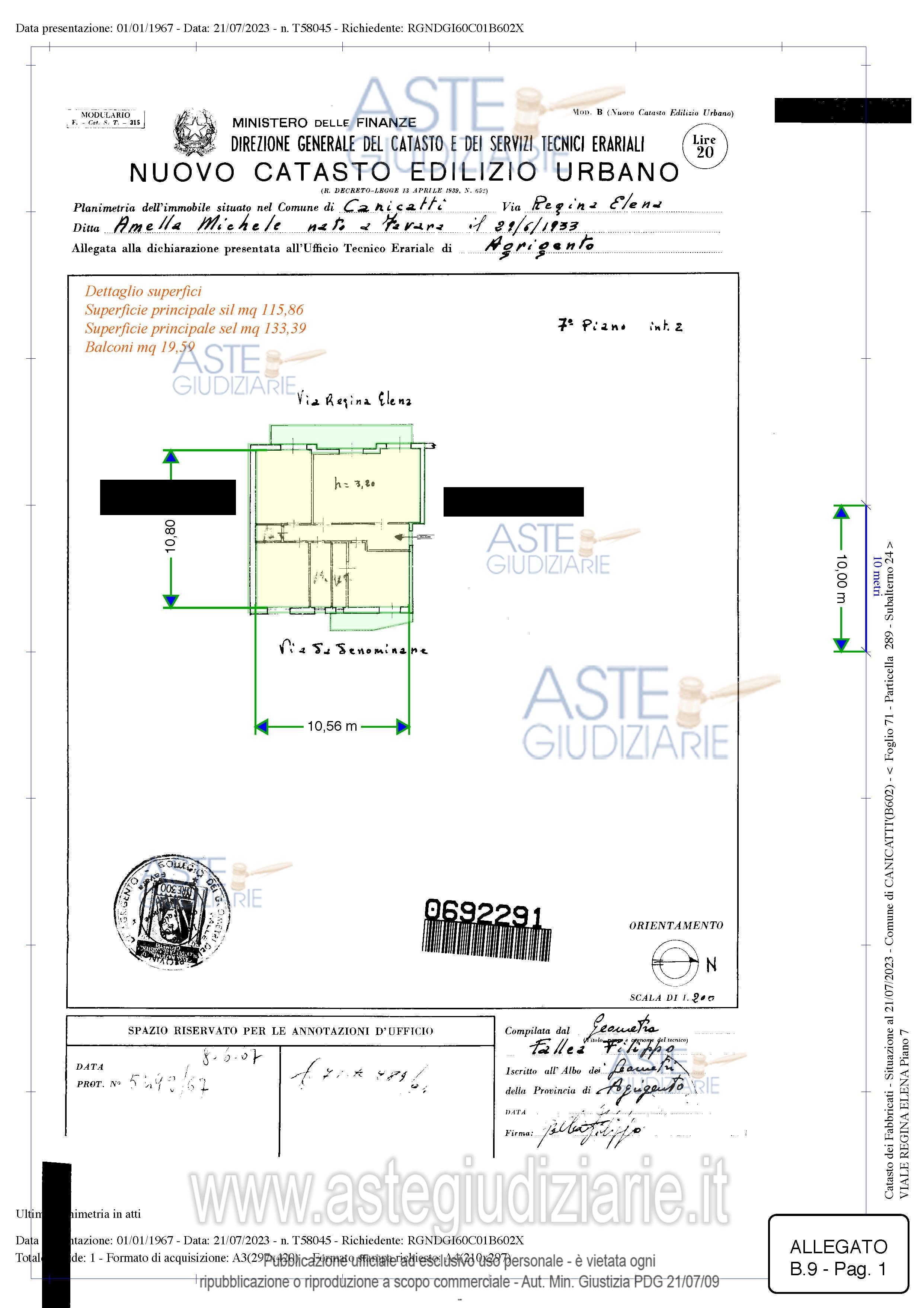 Planimetria del bene