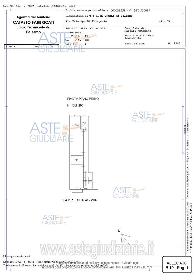 Planimetria del bene