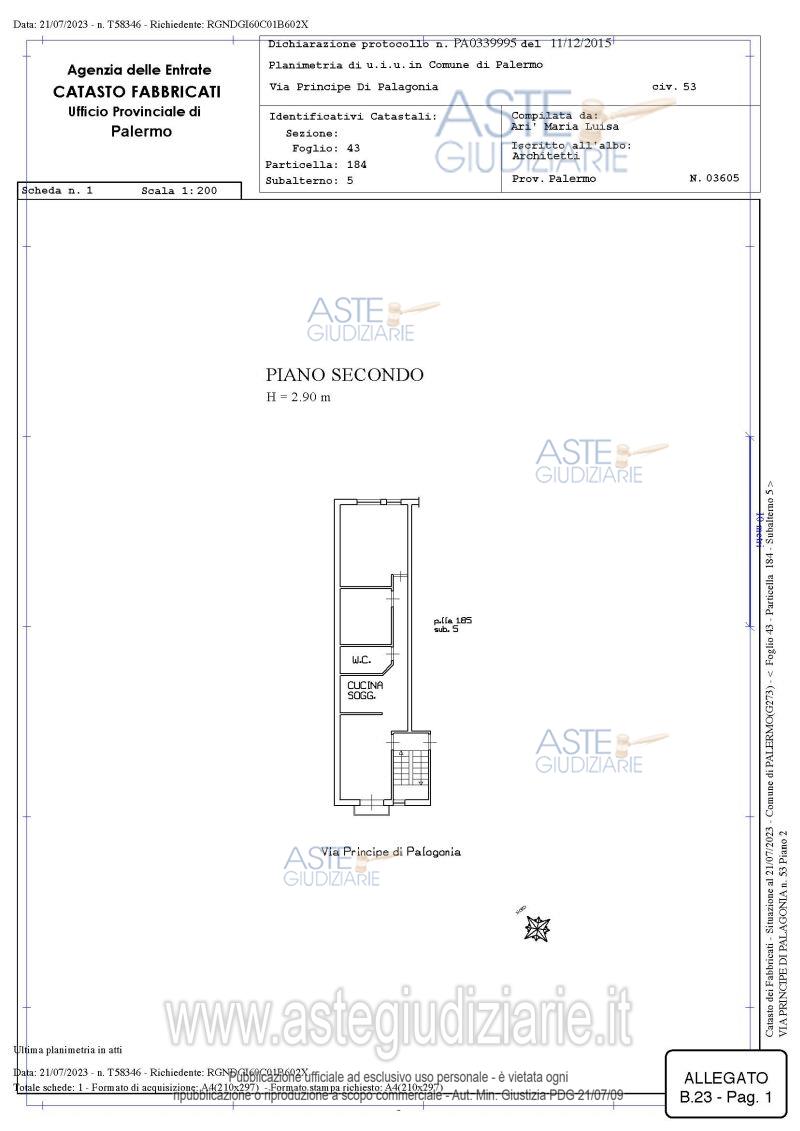 Planimetria del bene