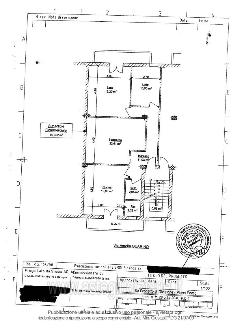 Planimetria del bene