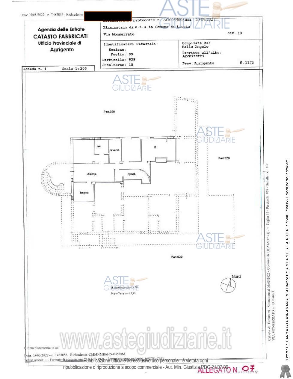 Planimetria del bene