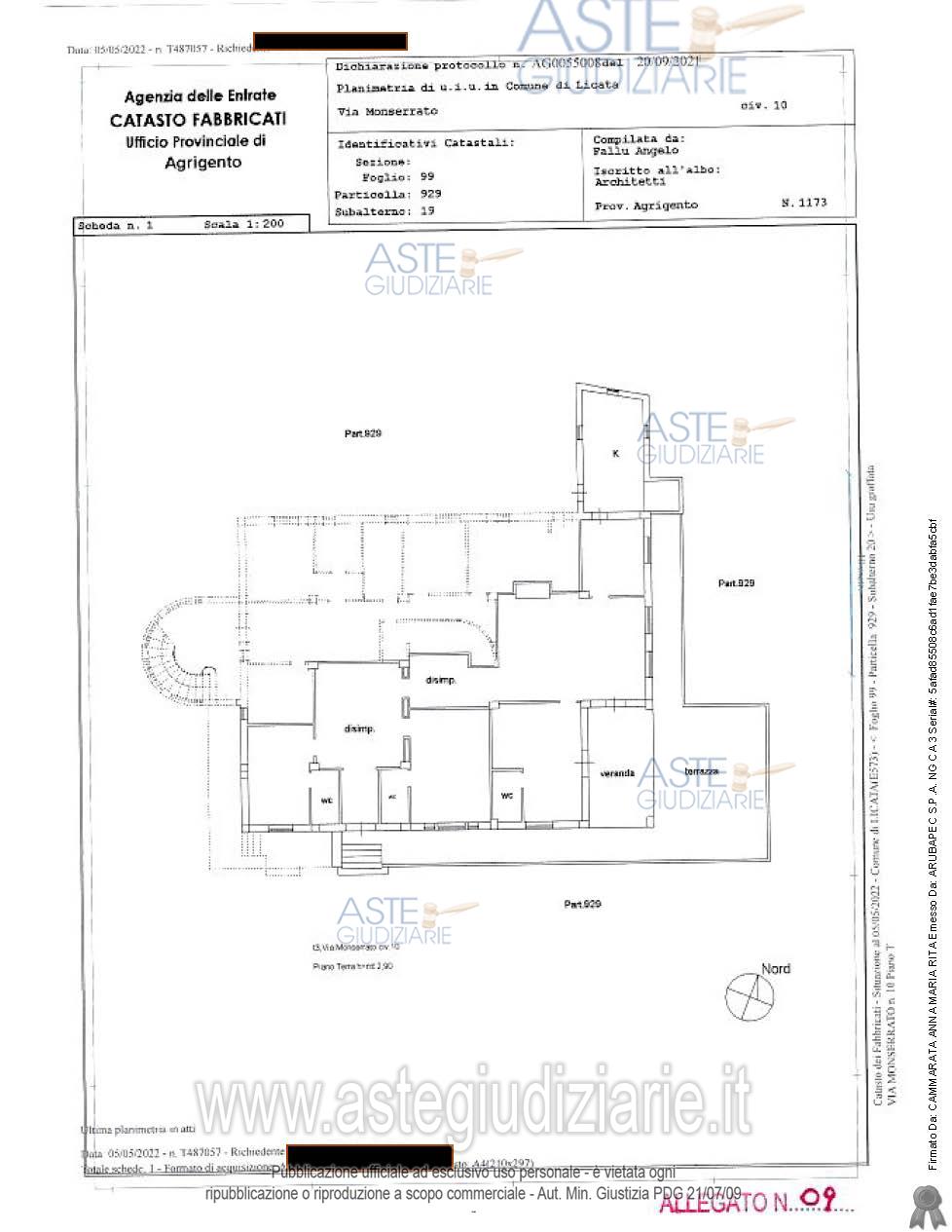 Planimetria del bene