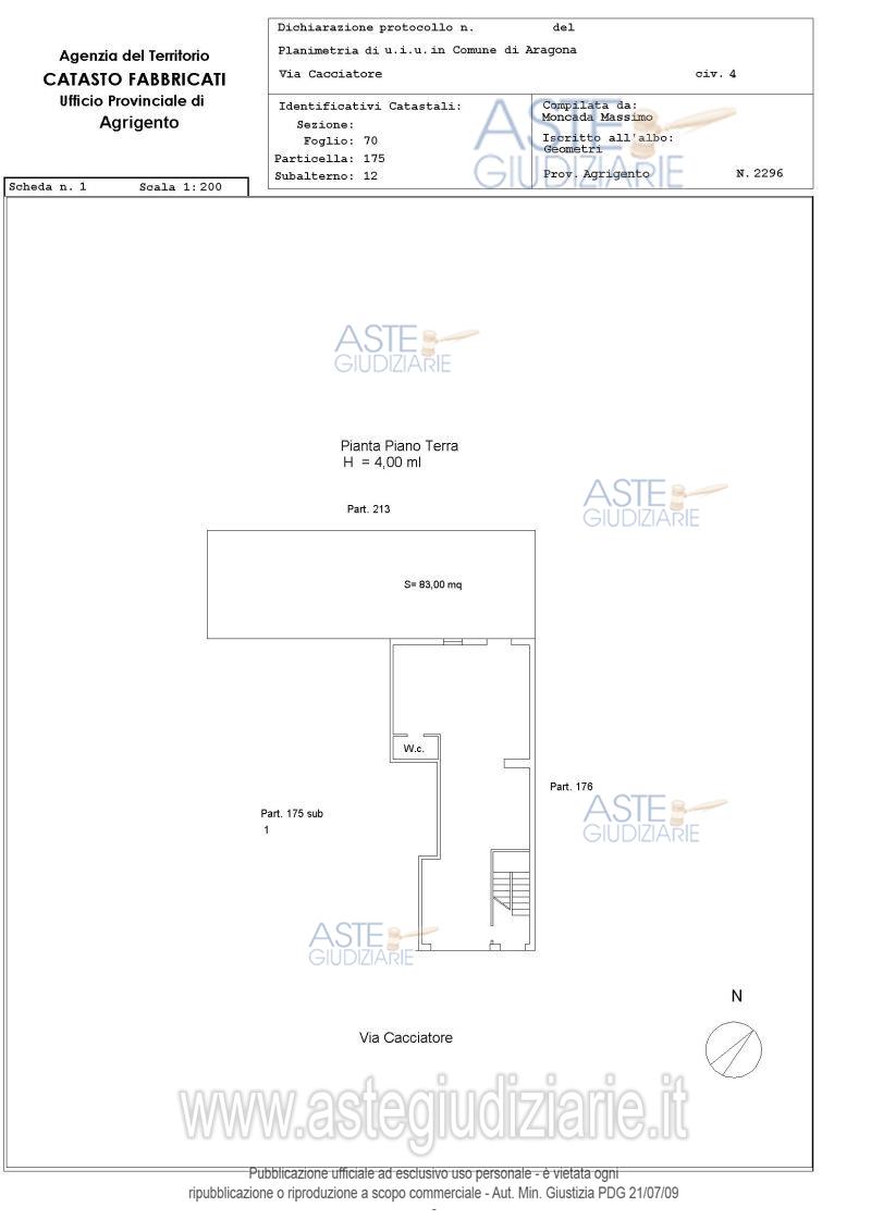 Planimetria del bene
