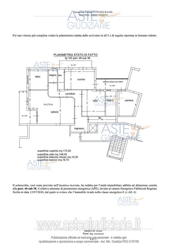 Planimetria del bene