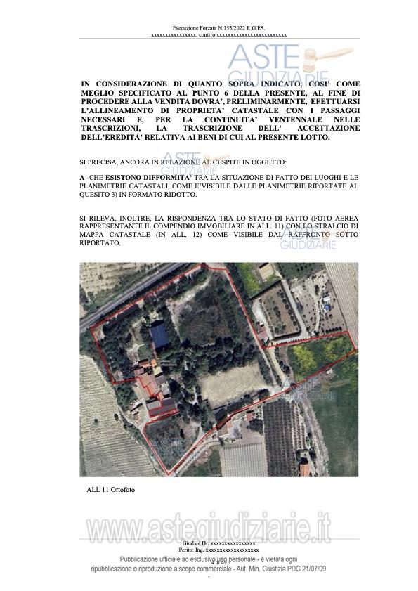 Planimetria del bene