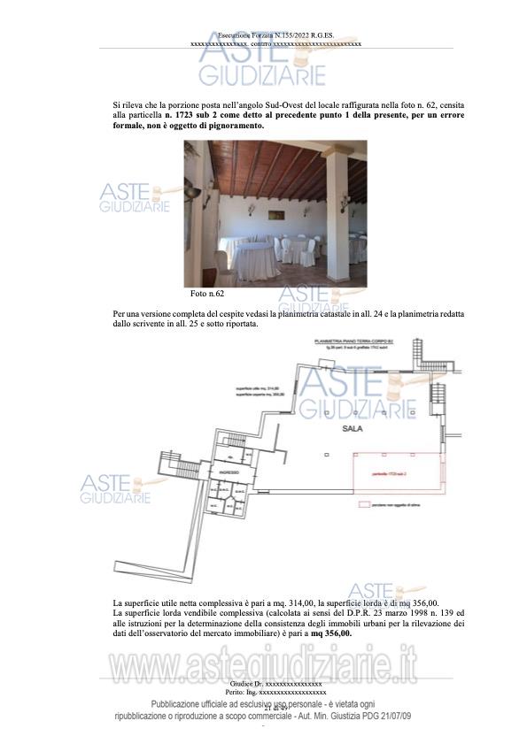 Planimetria del bene