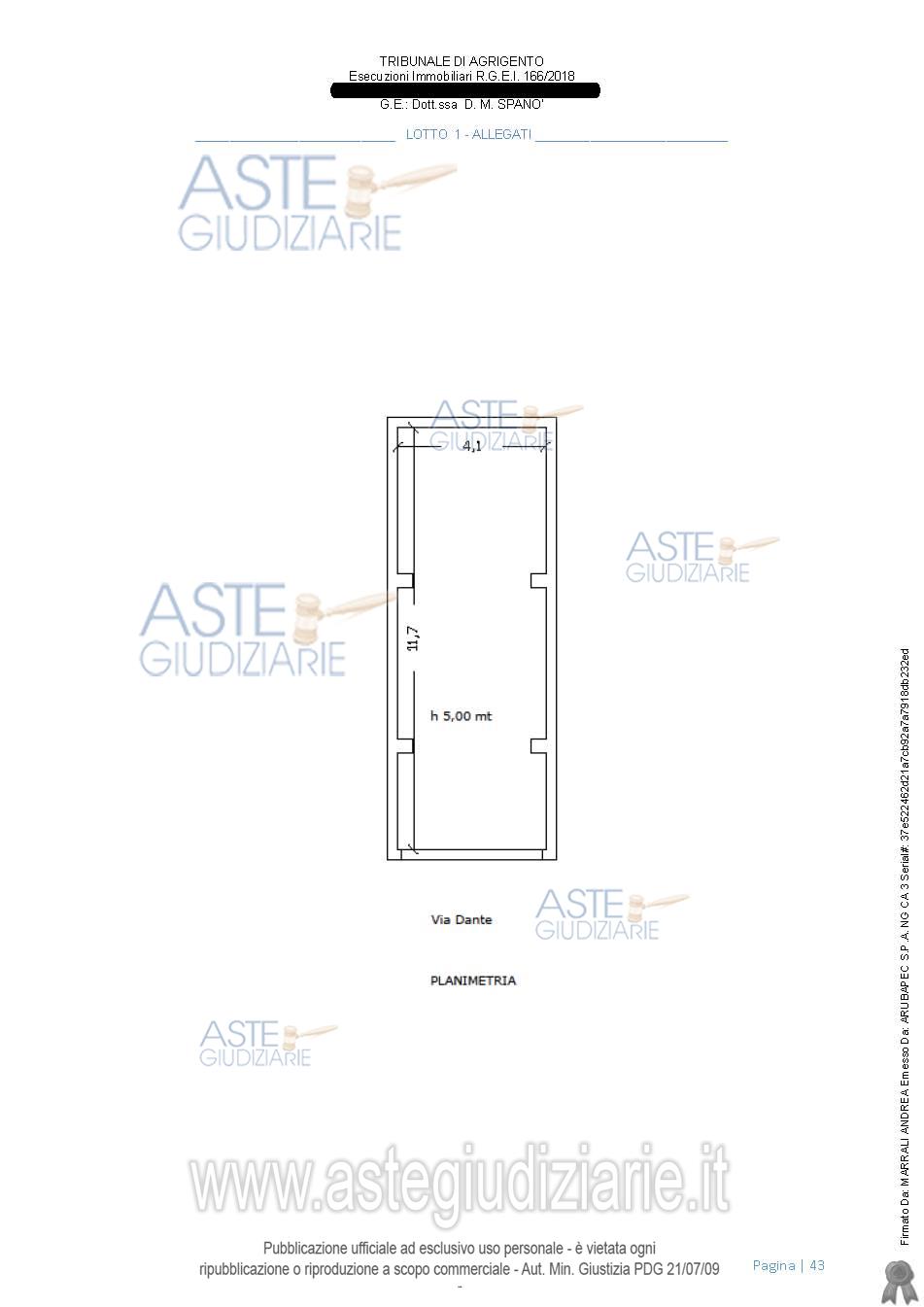 Planimetria del bene