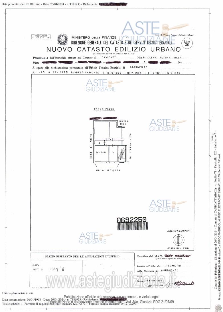 Planimetria del bene