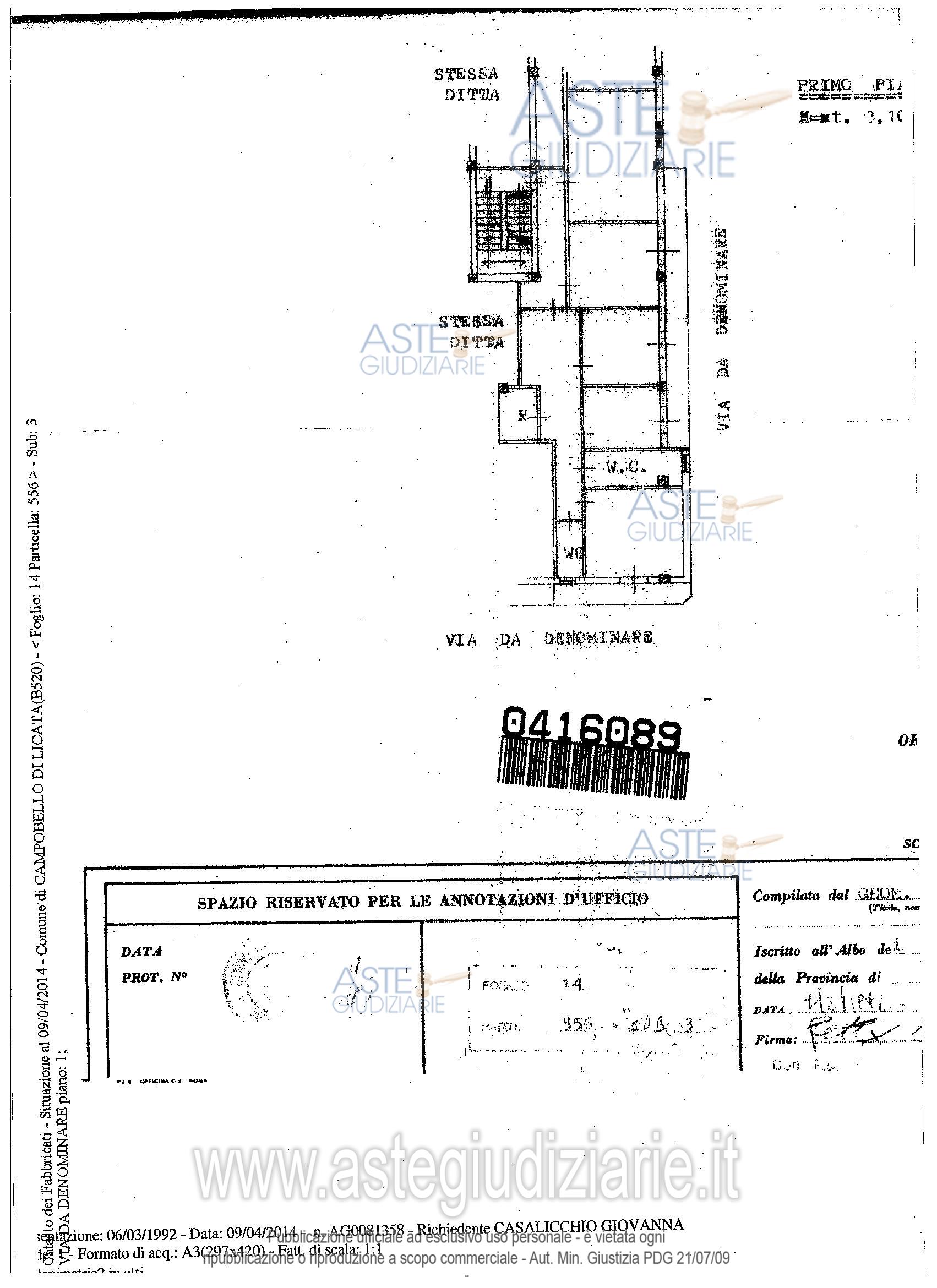 Planimetria del bene
