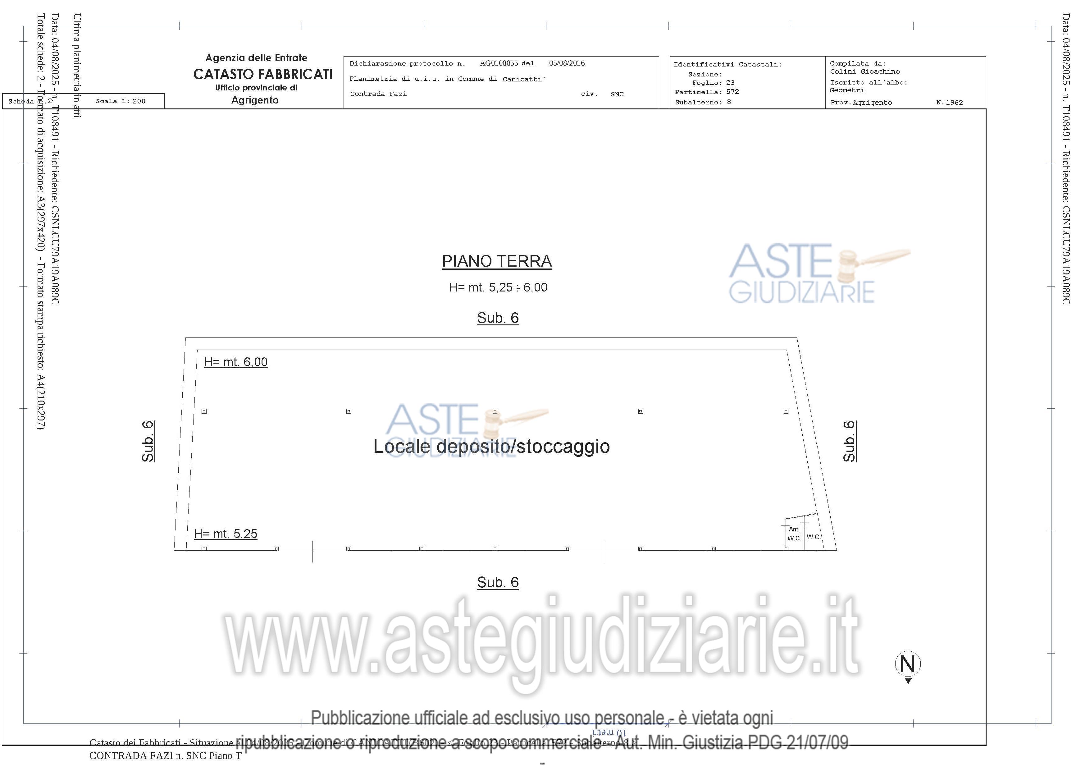 Planimetria del bene