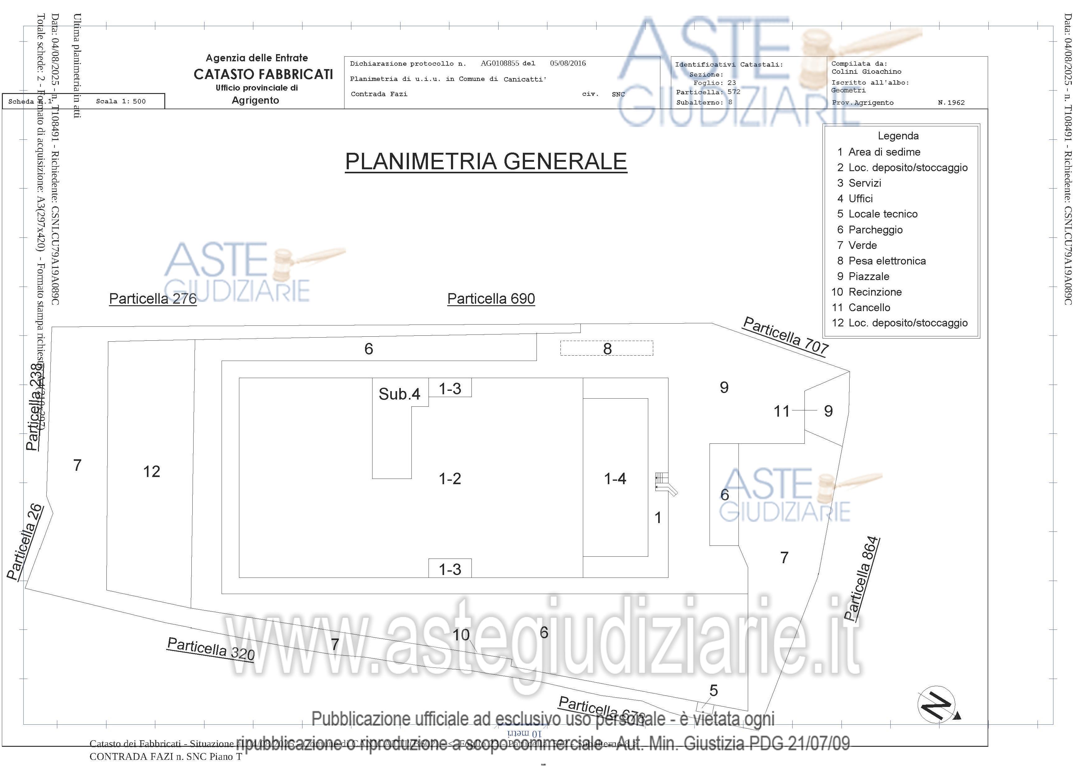 Planimetria del bene