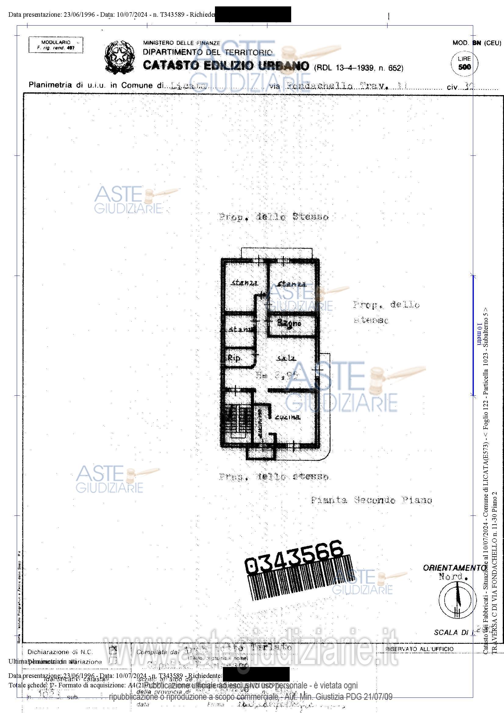 Planimetria del bene