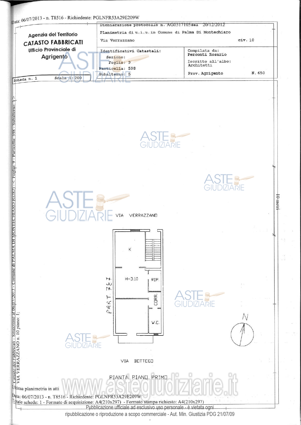 Planimetria del bene