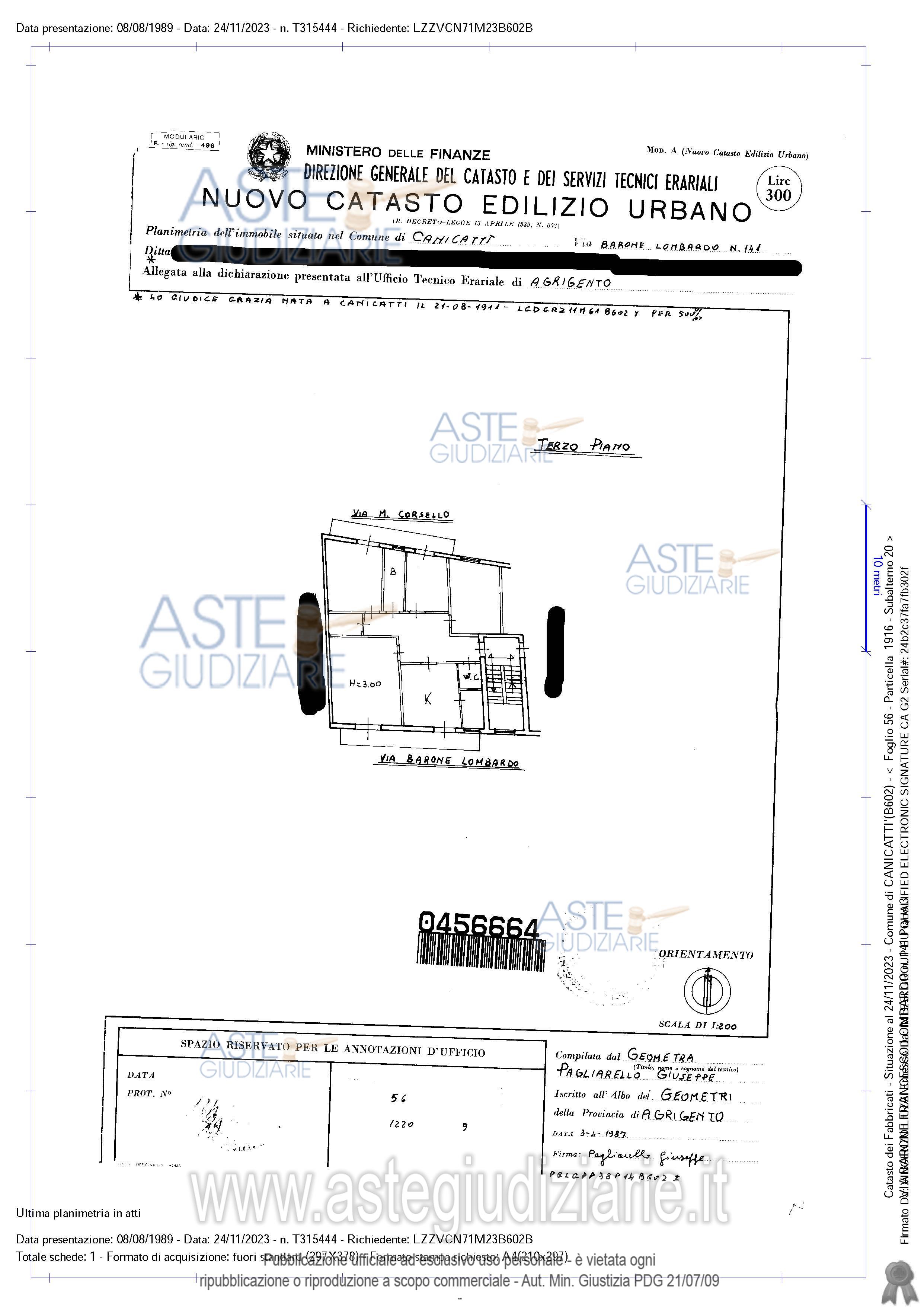 Planimetria del bene