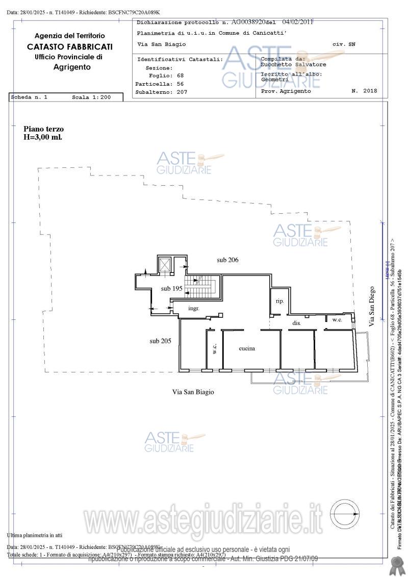 Planimetria del bene
