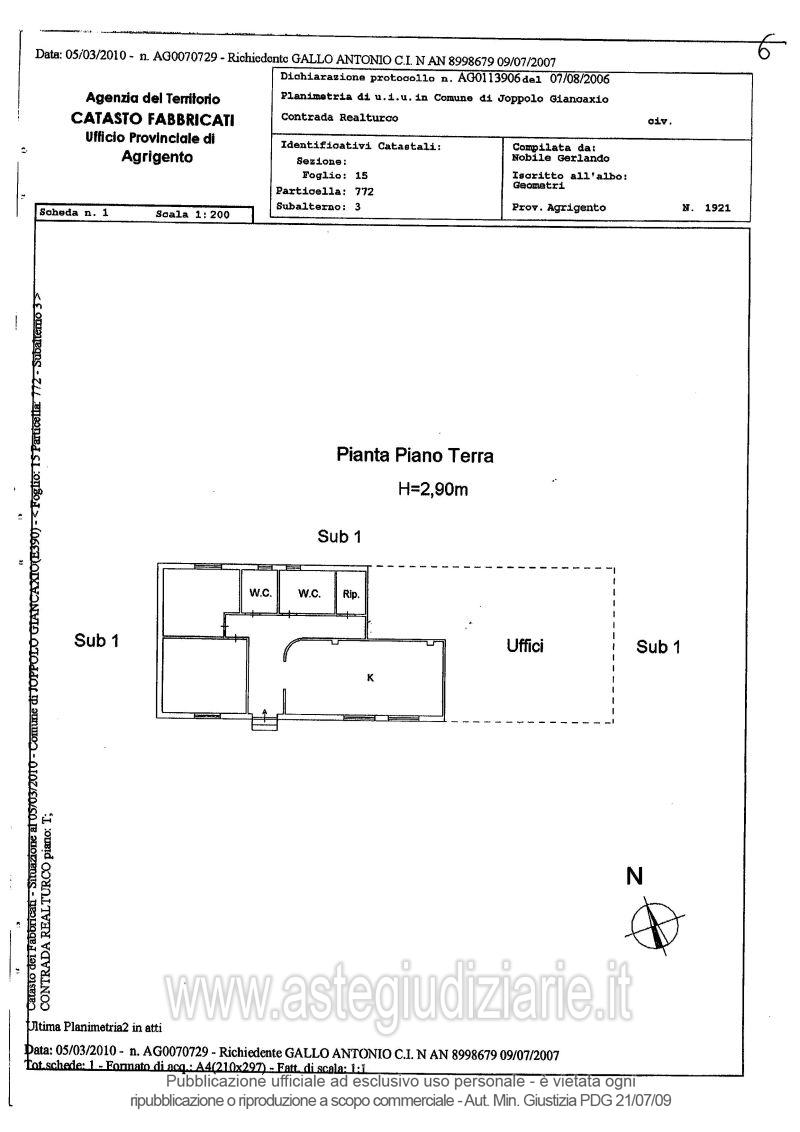Planimetria del bene