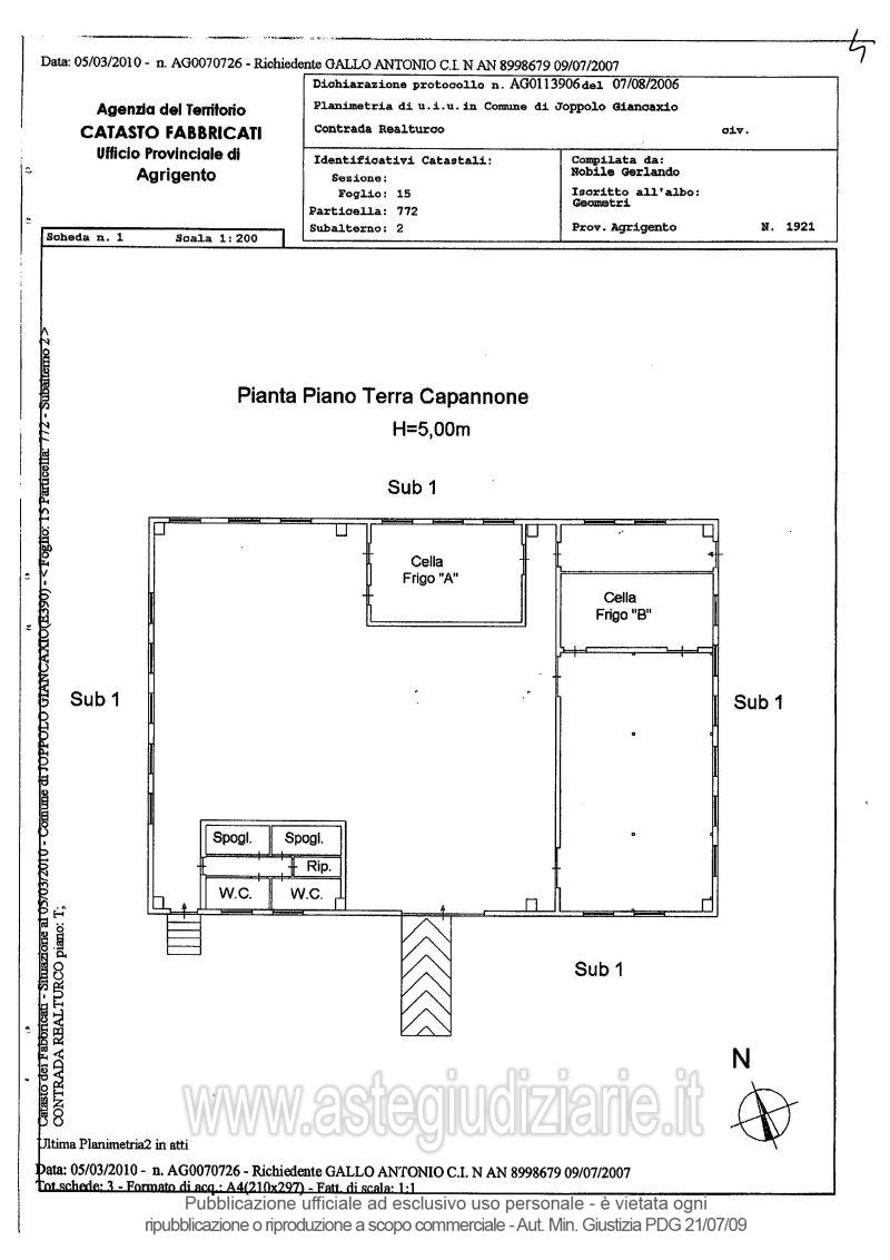 Planimetria del bene