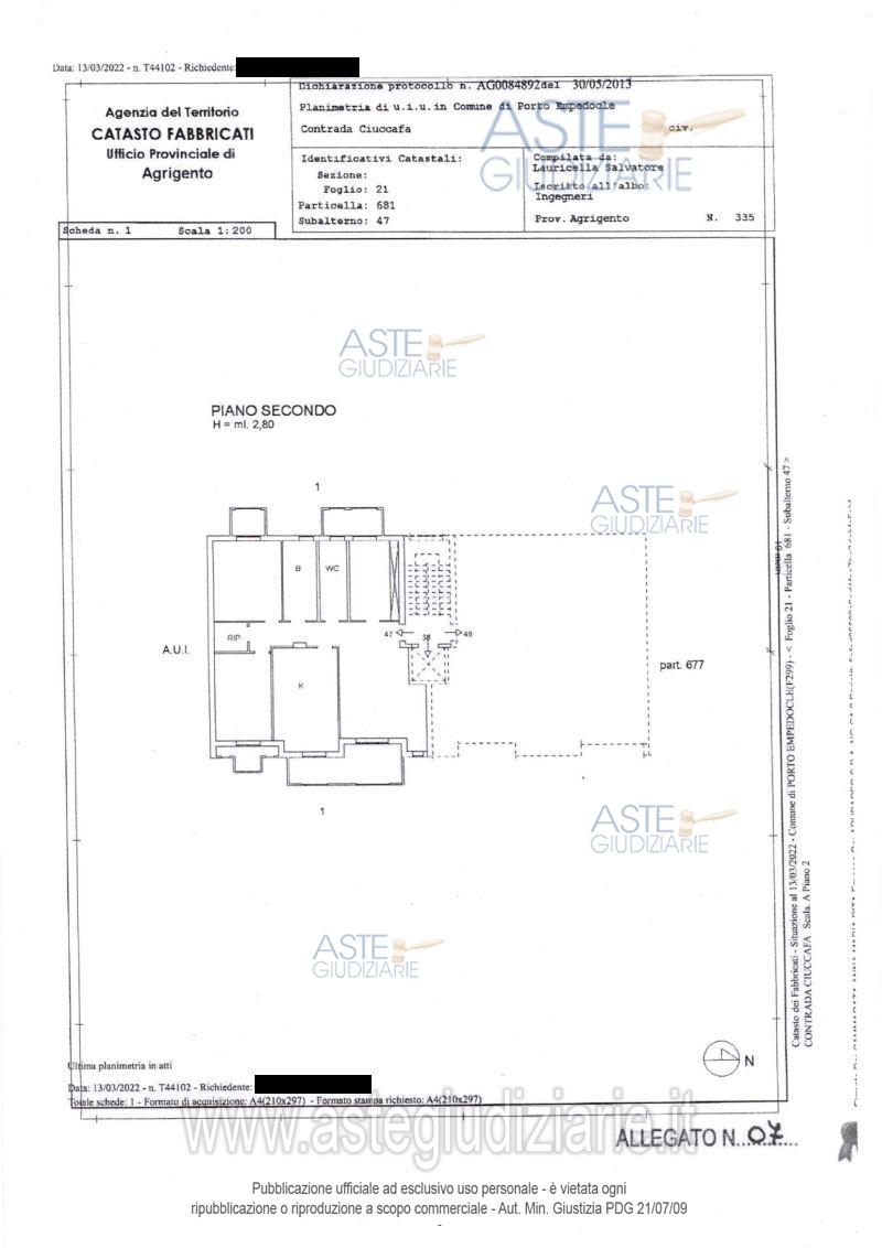 Planimetria del bene