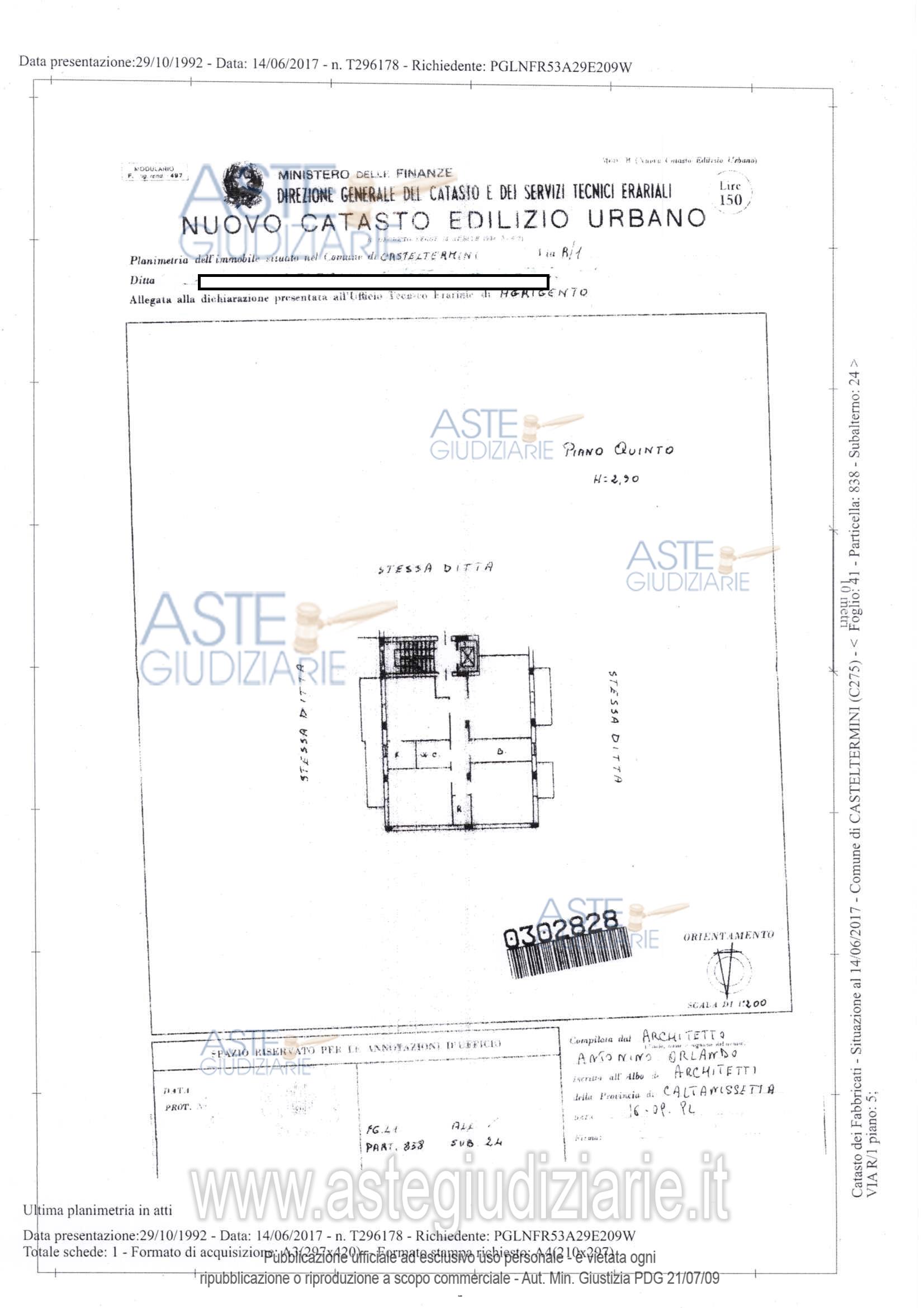 Planimetria del bene