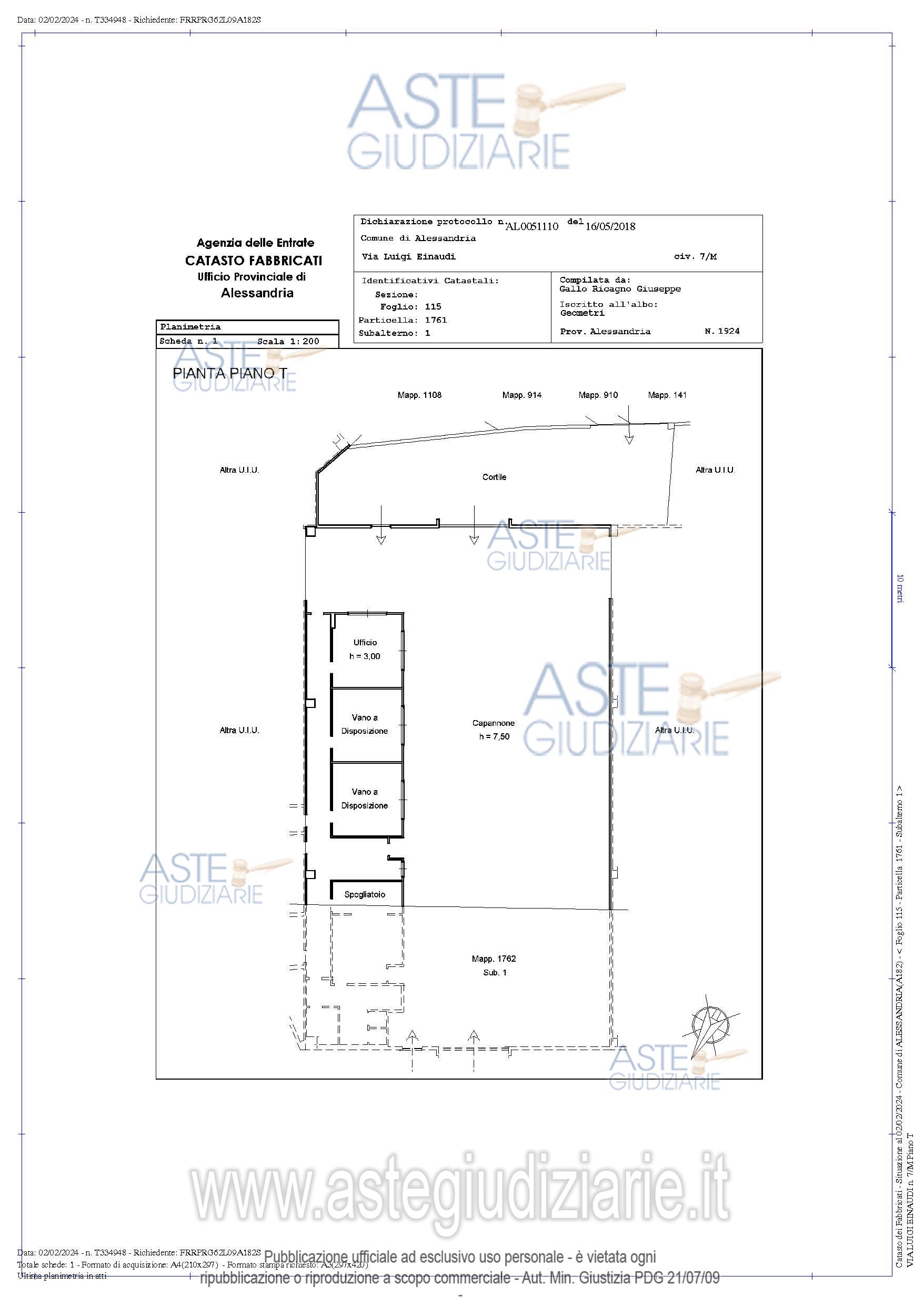 Planimetria del bene