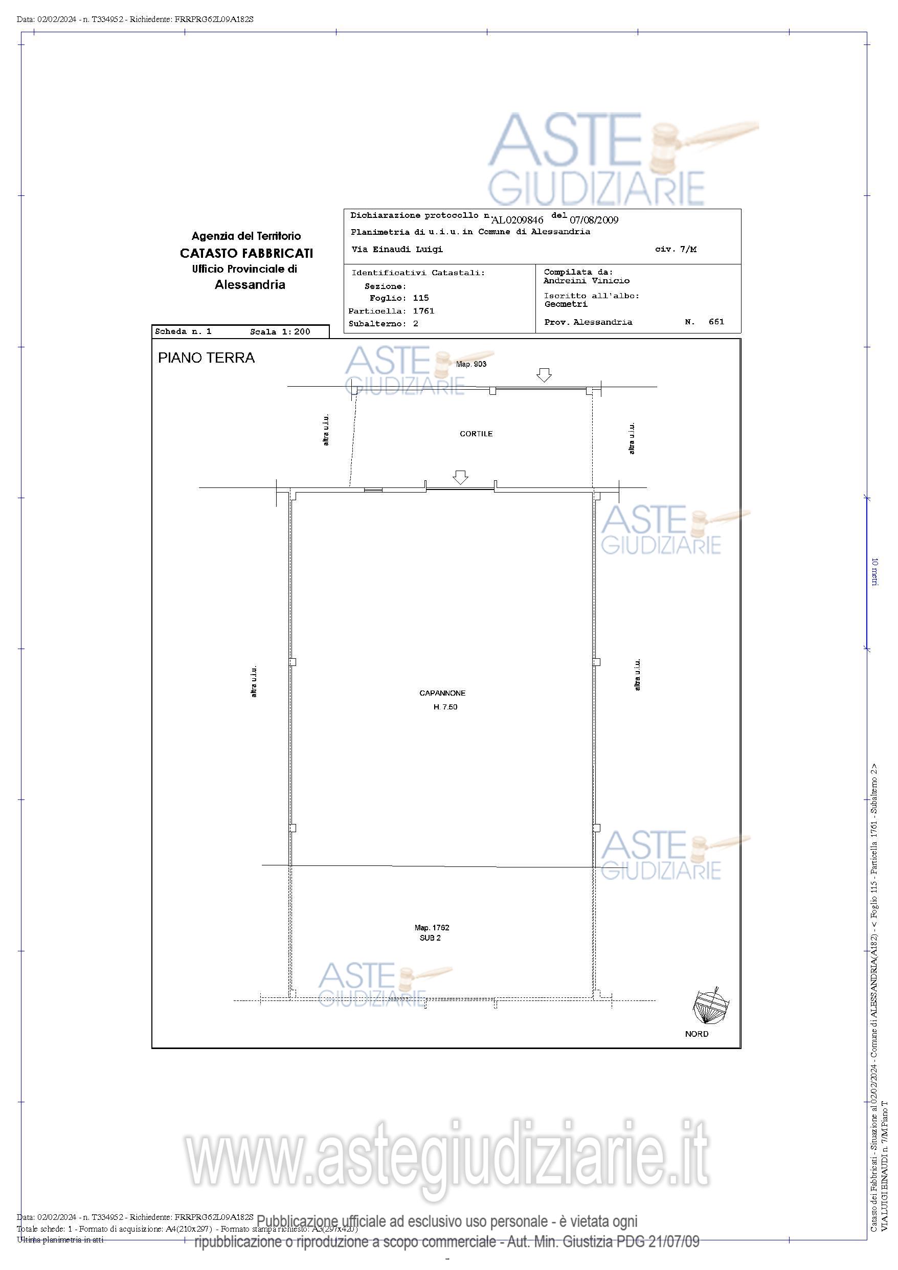 Planimetria del bene