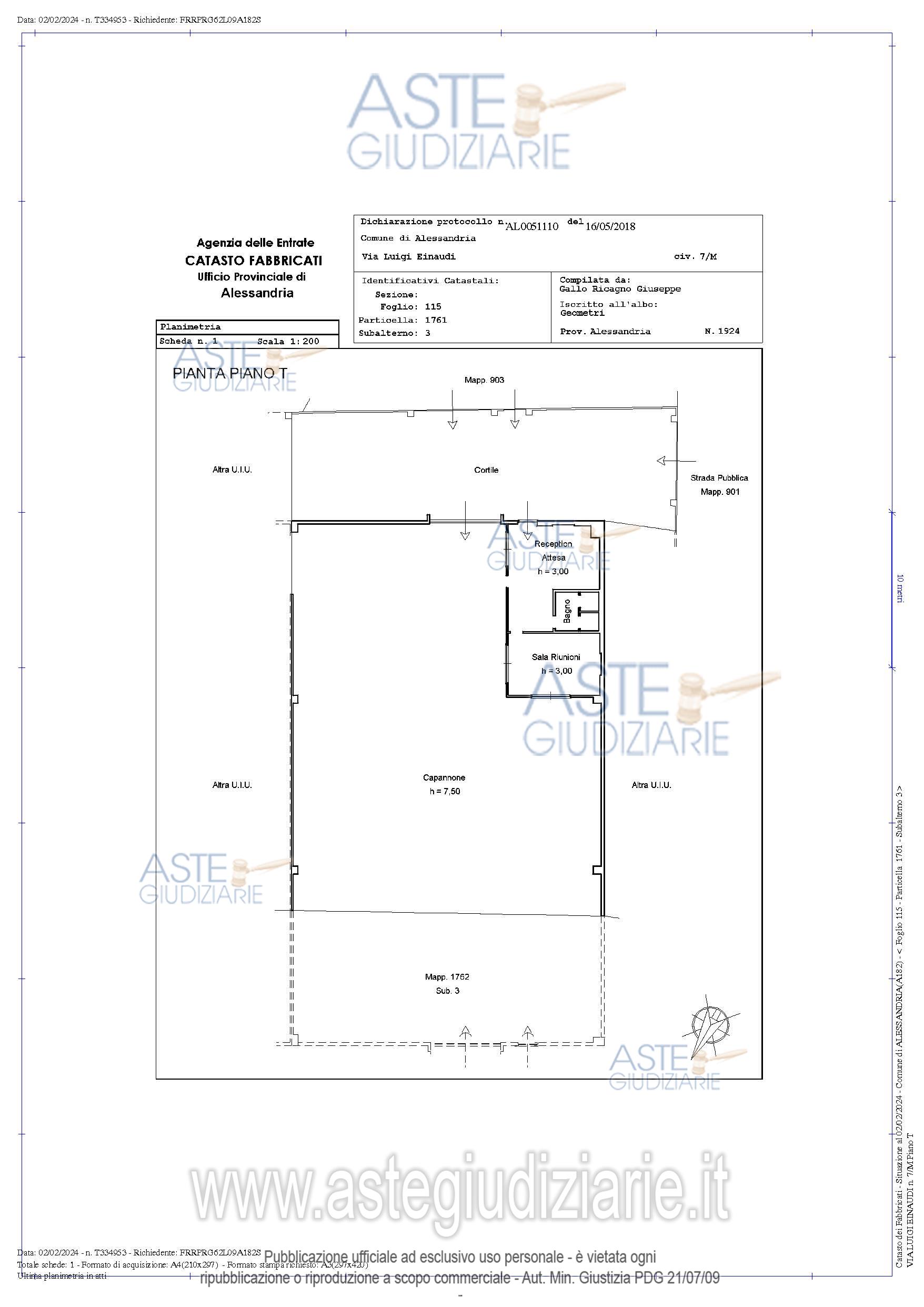 Planimetria del bene