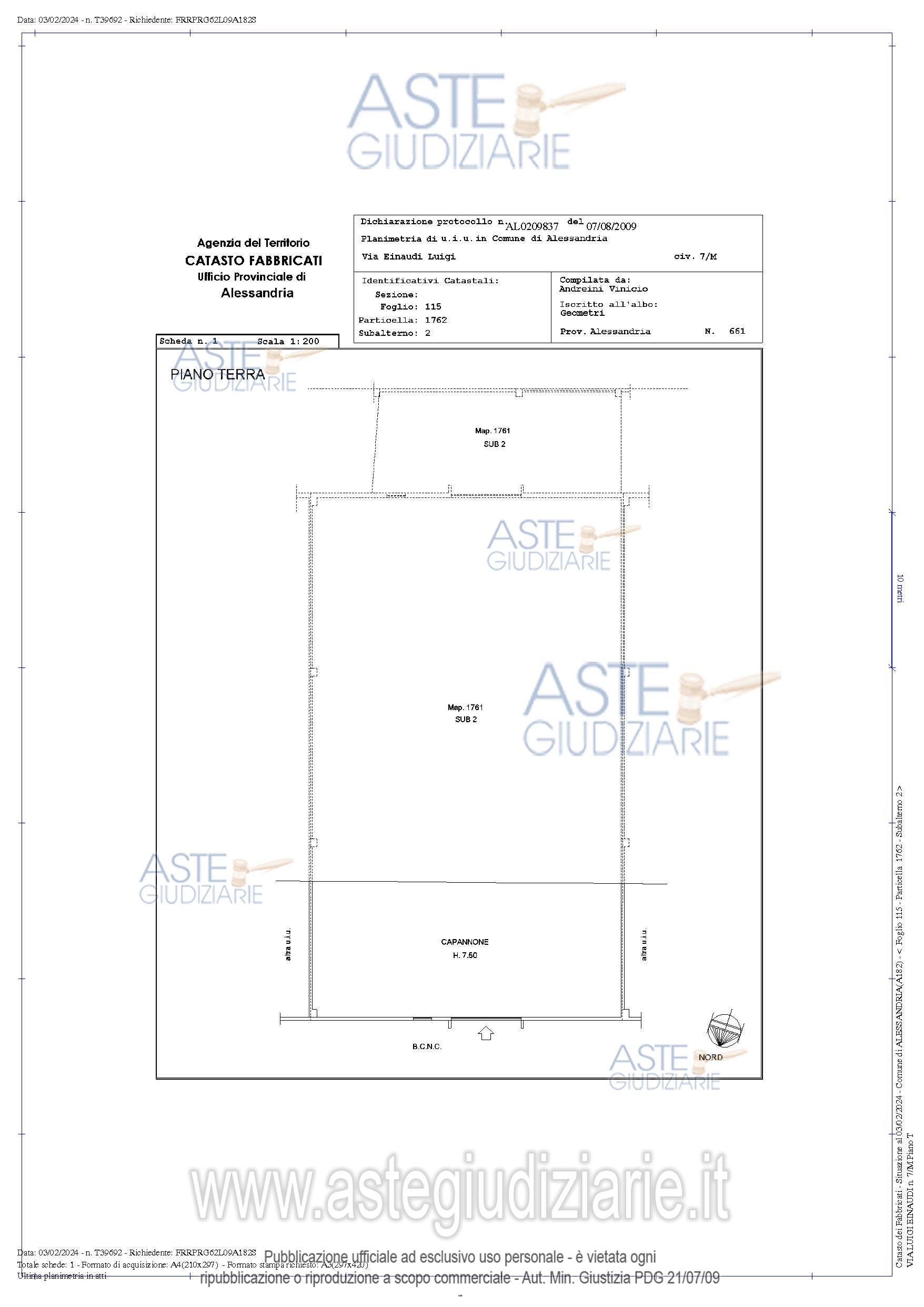 Planimetria del bene