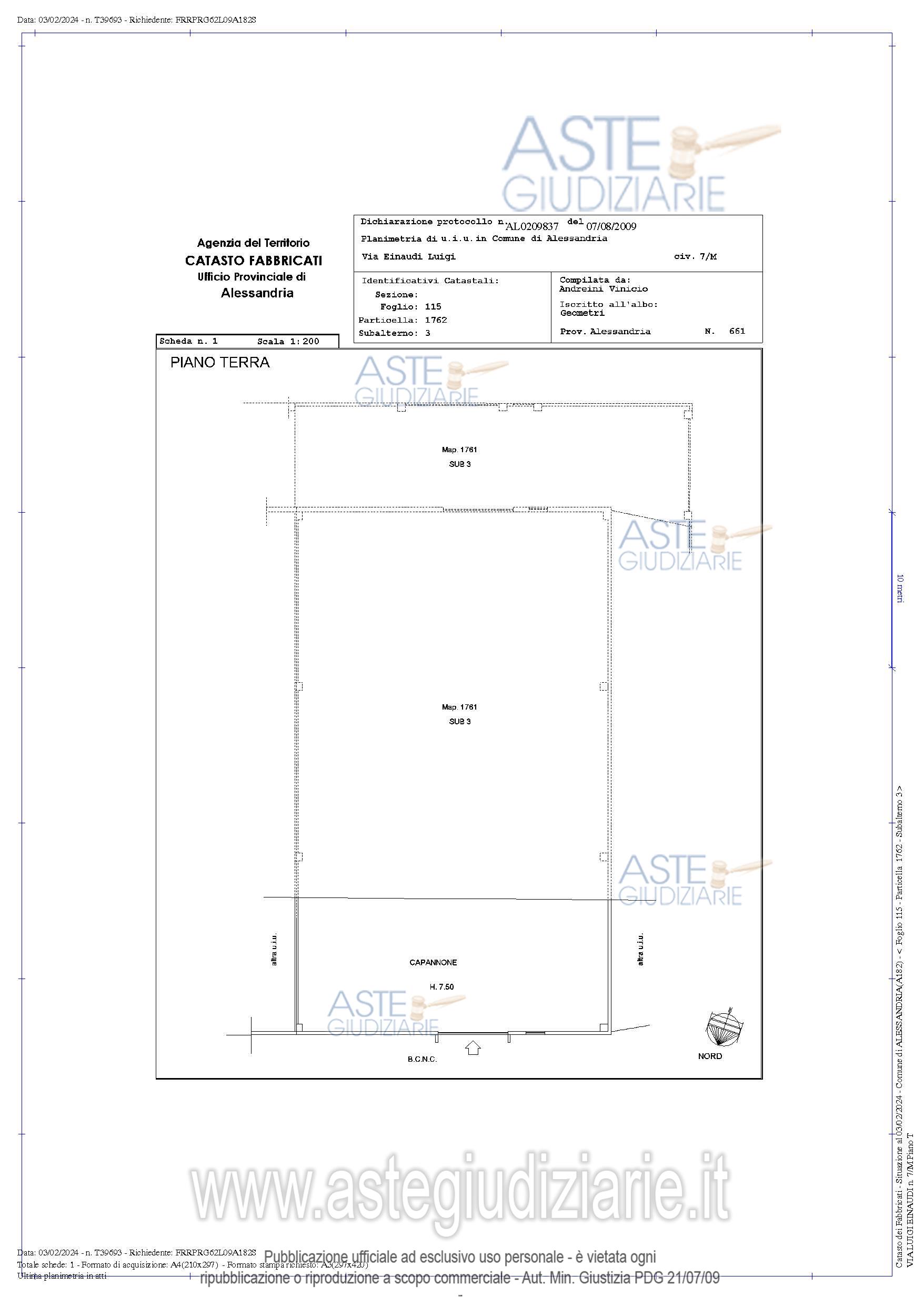 Planimetria del bene
