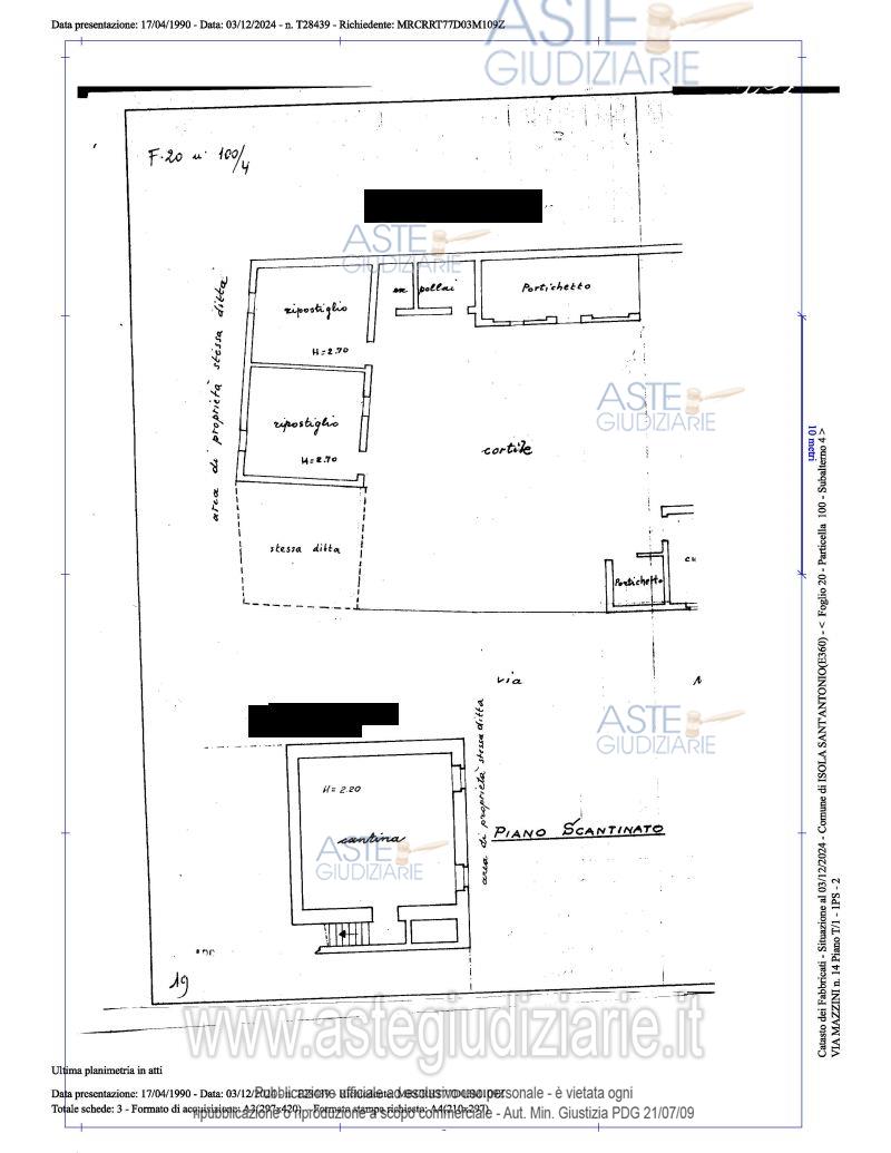 Planimetria del bene