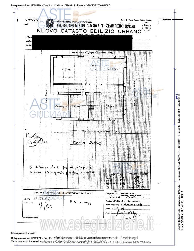 Planimetria del bene