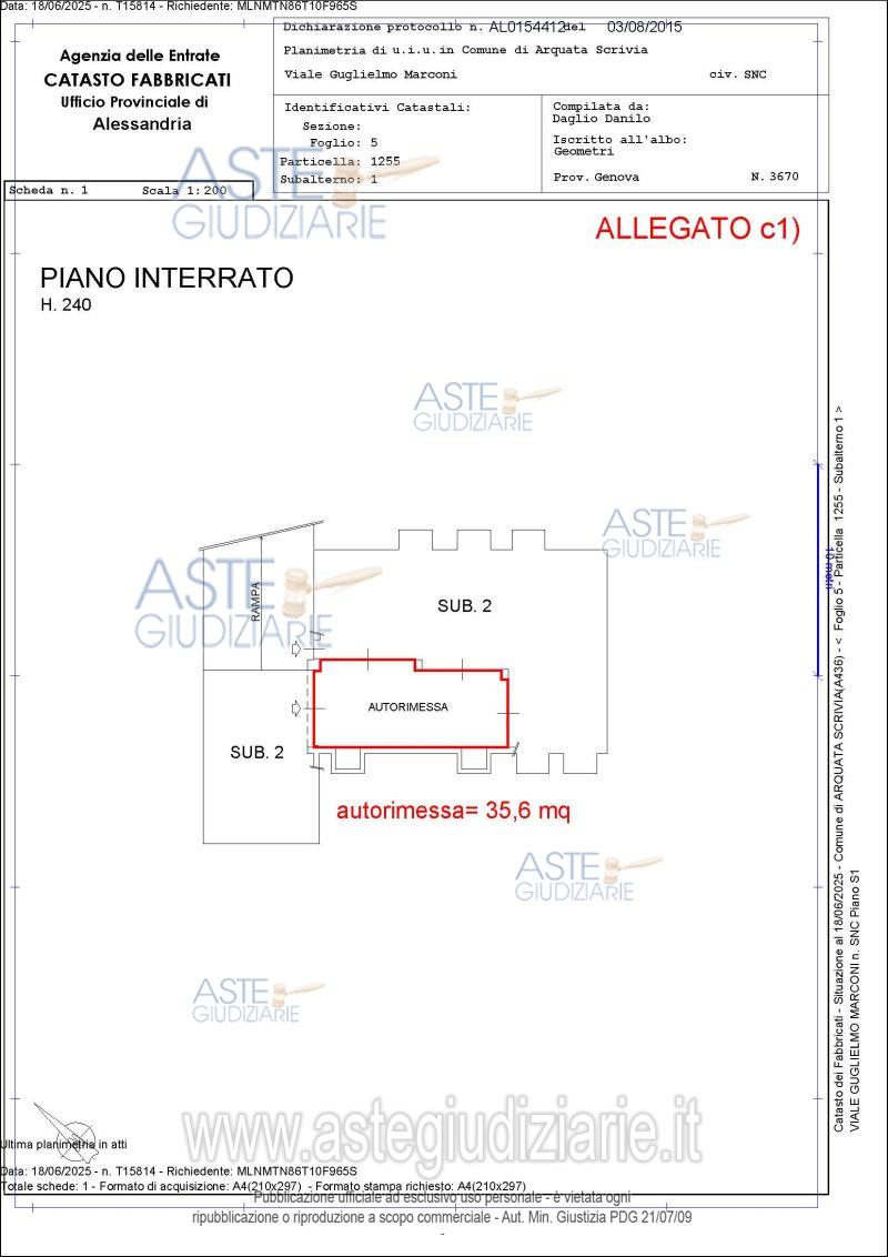 Planimetria del bene