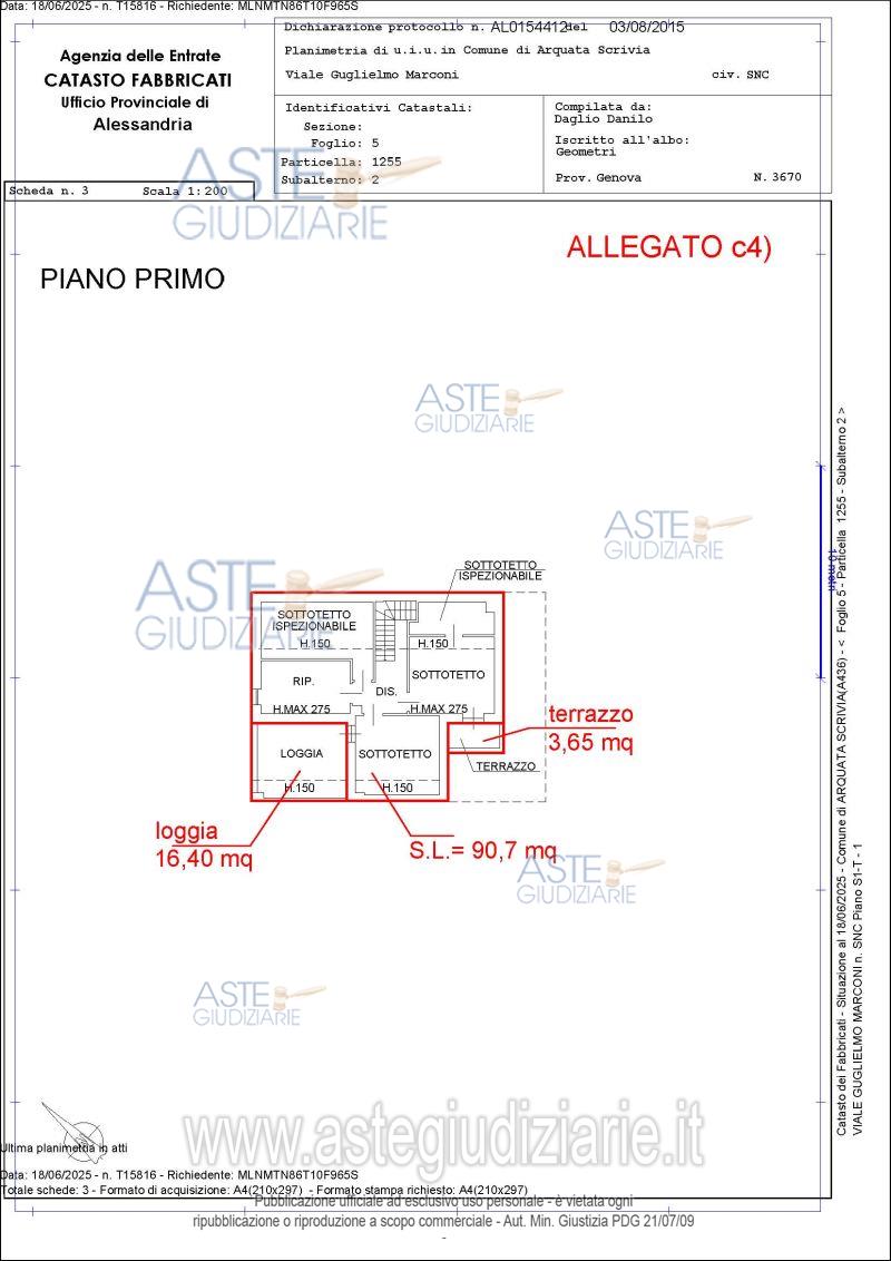 Planimetria del bene