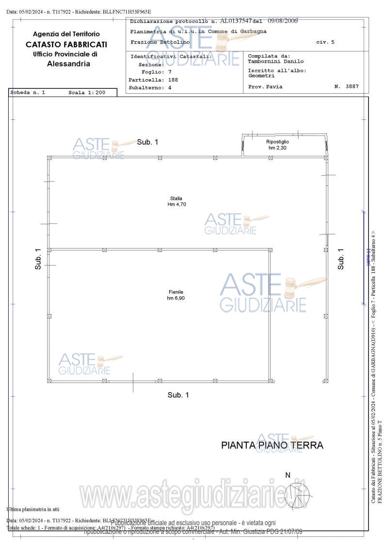 Planimetria del bene