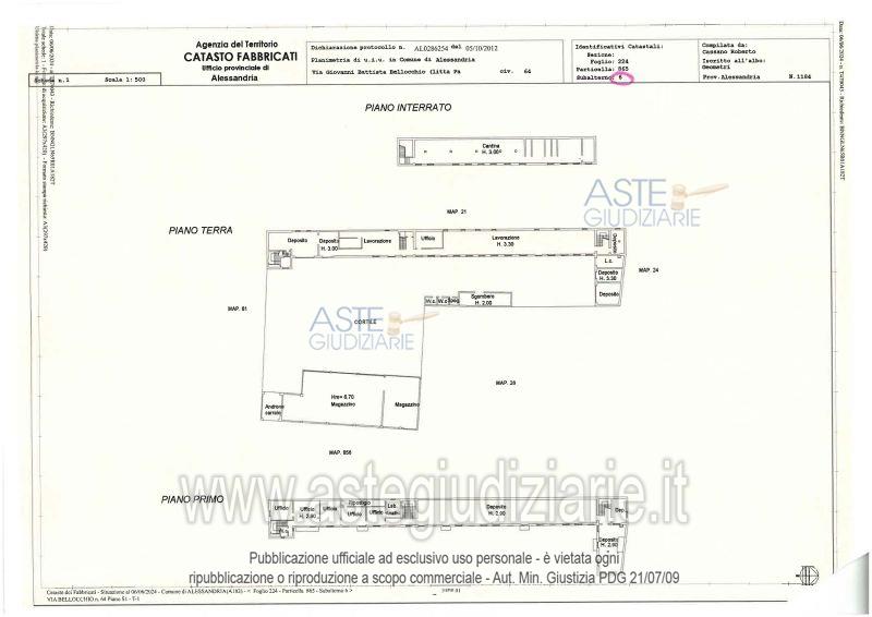 Planimetria del bene
