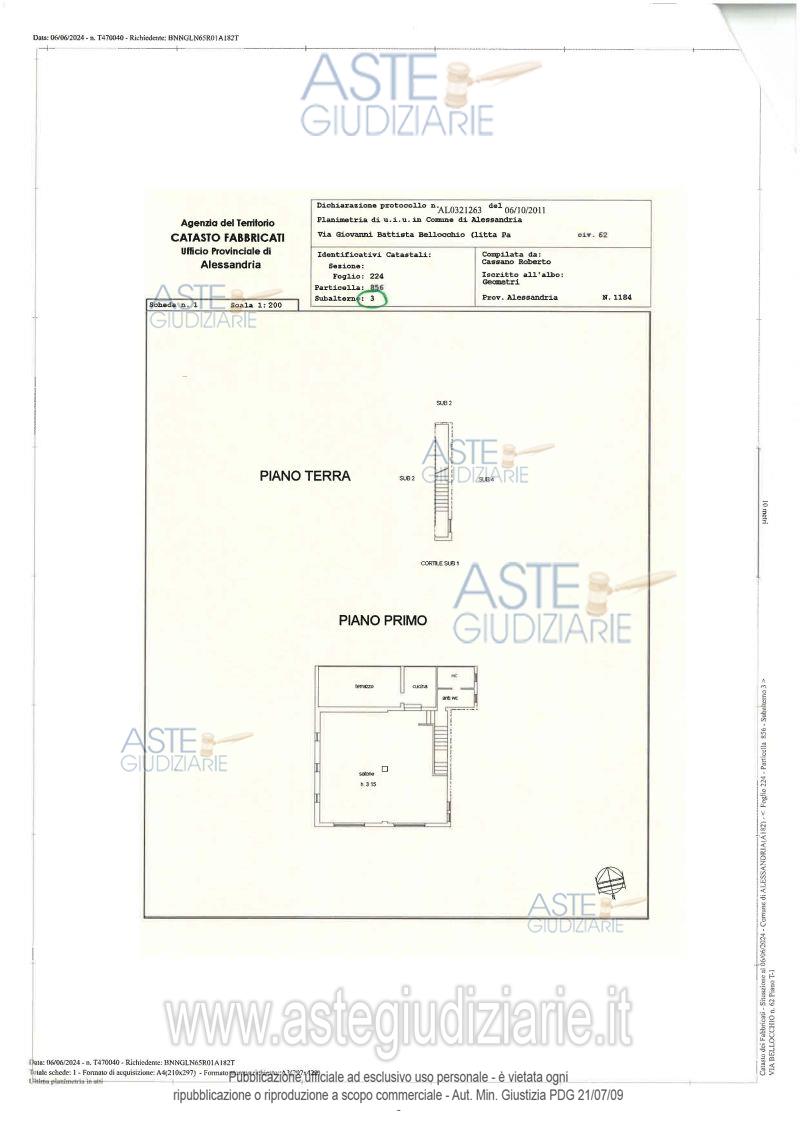 Planimetria del bene