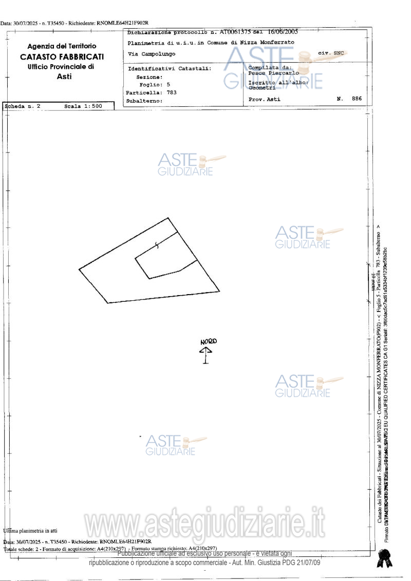 Planimetria del bene