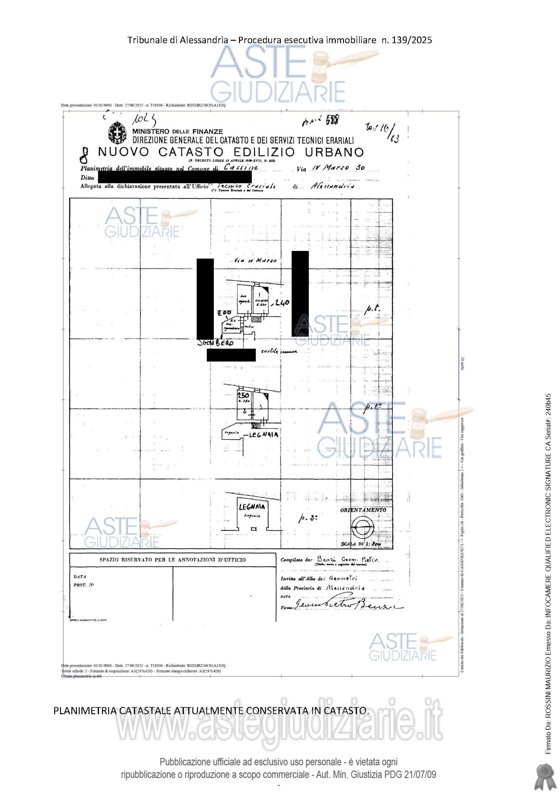 Planimetria del bene
