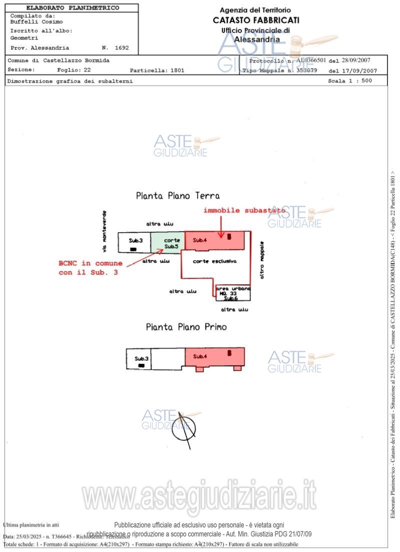 Planimetria del bene