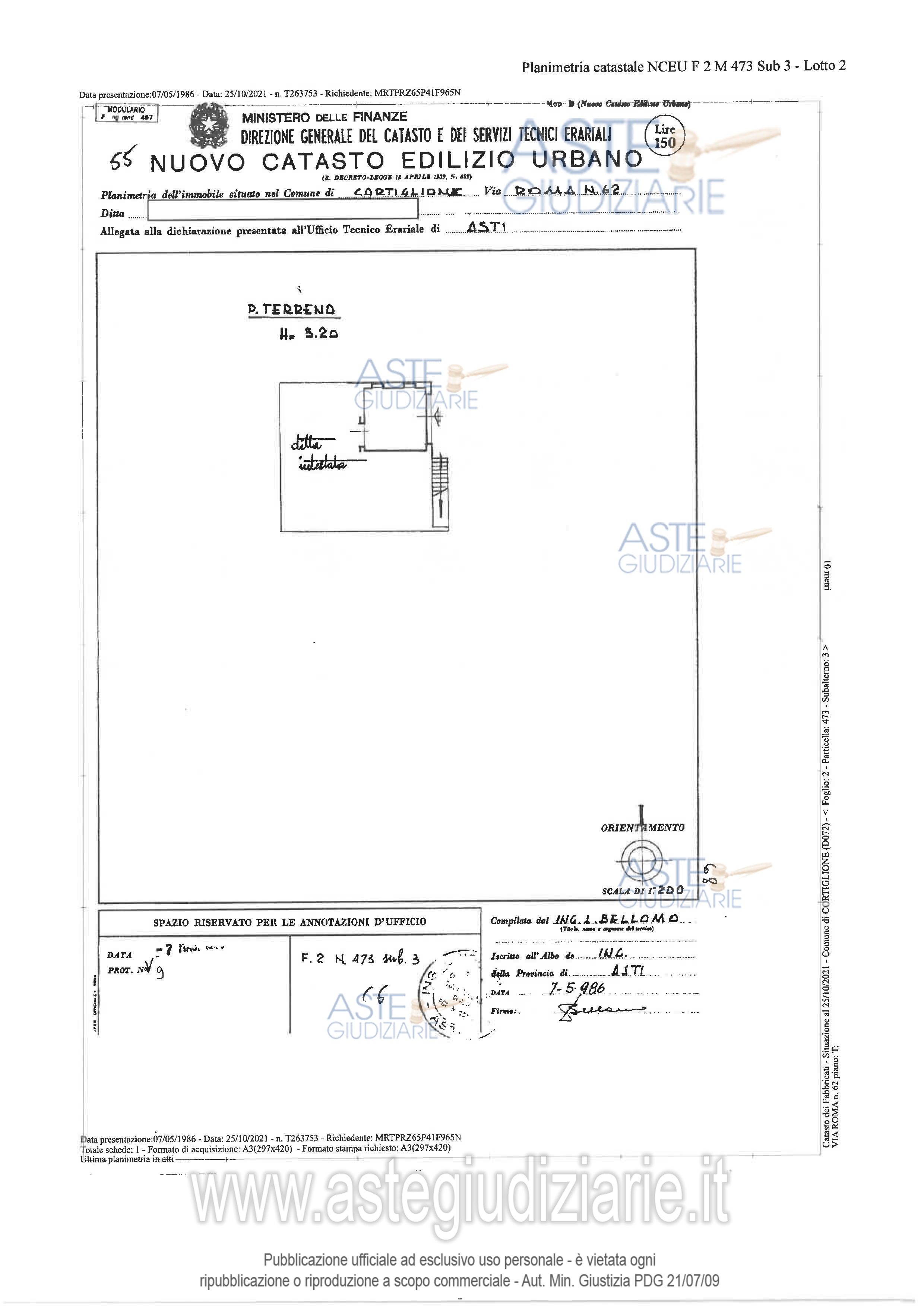 Planimetria del bene