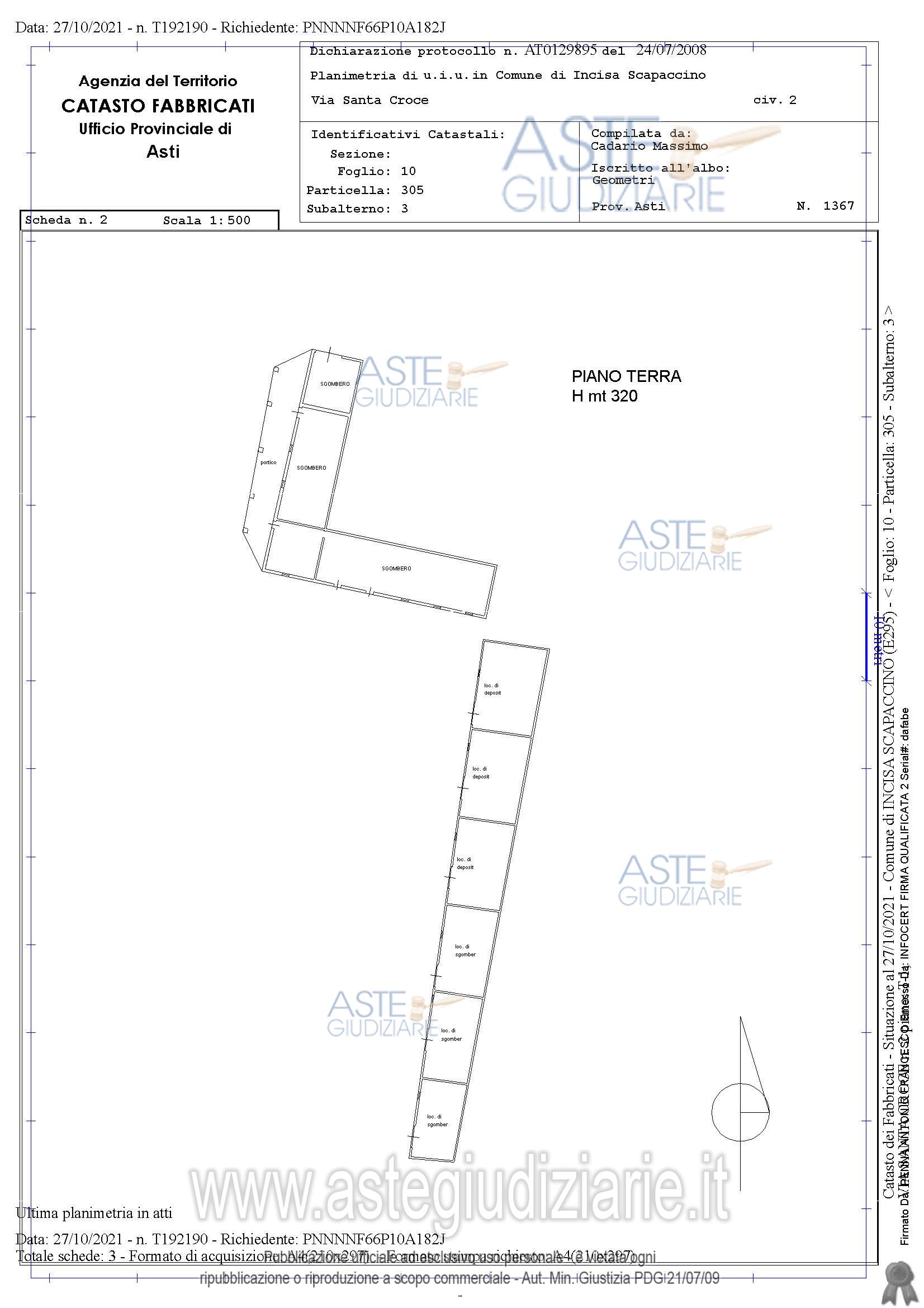 Planimetria del bene
