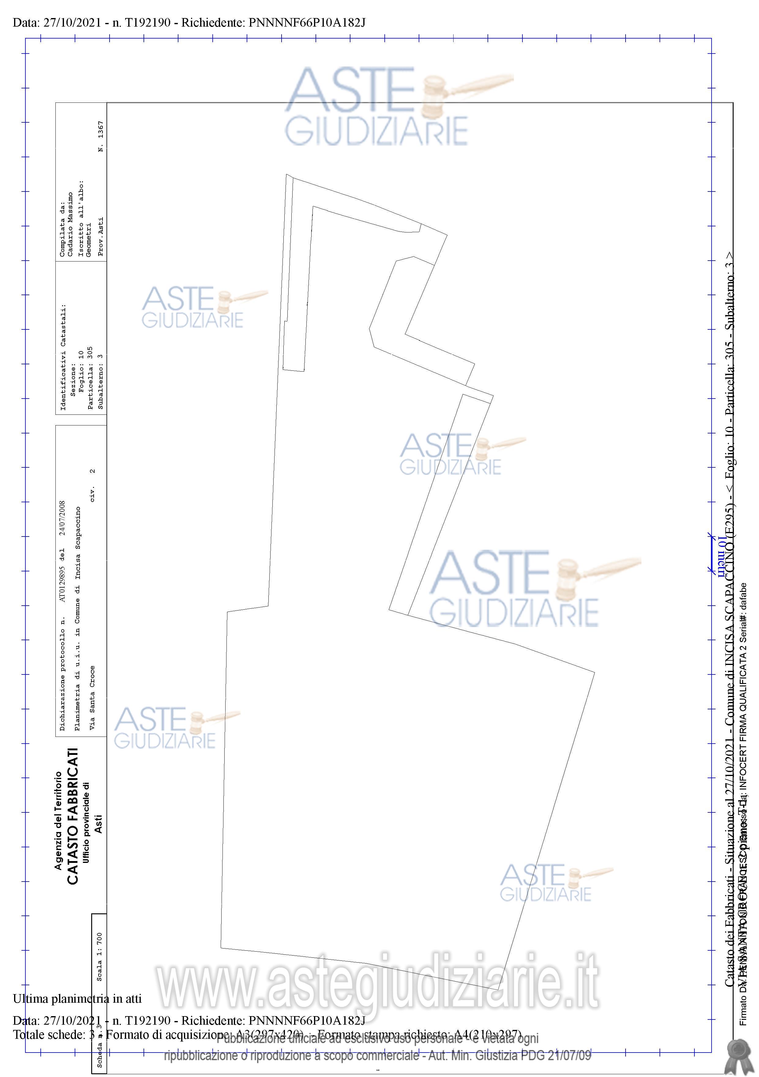 Planimetria del bene