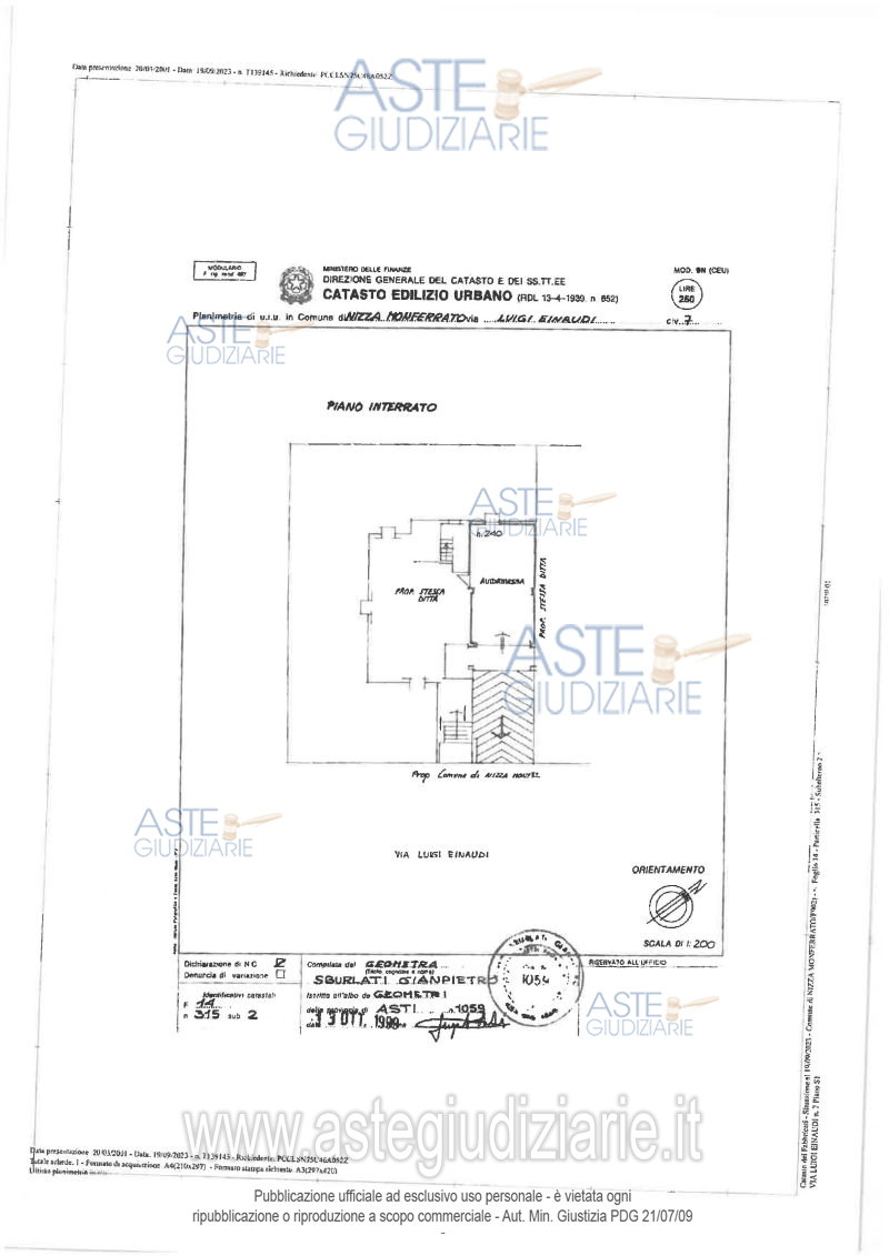 Planimetria del bene