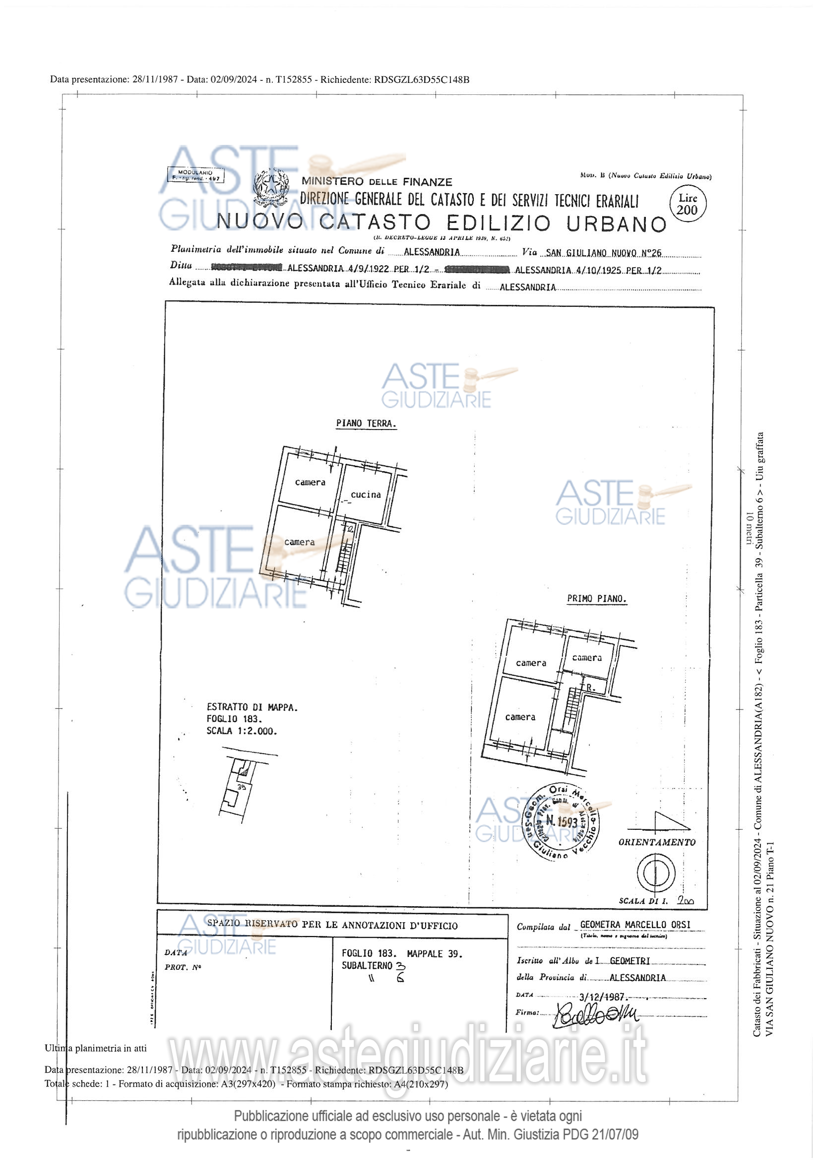 Planimetria del bene