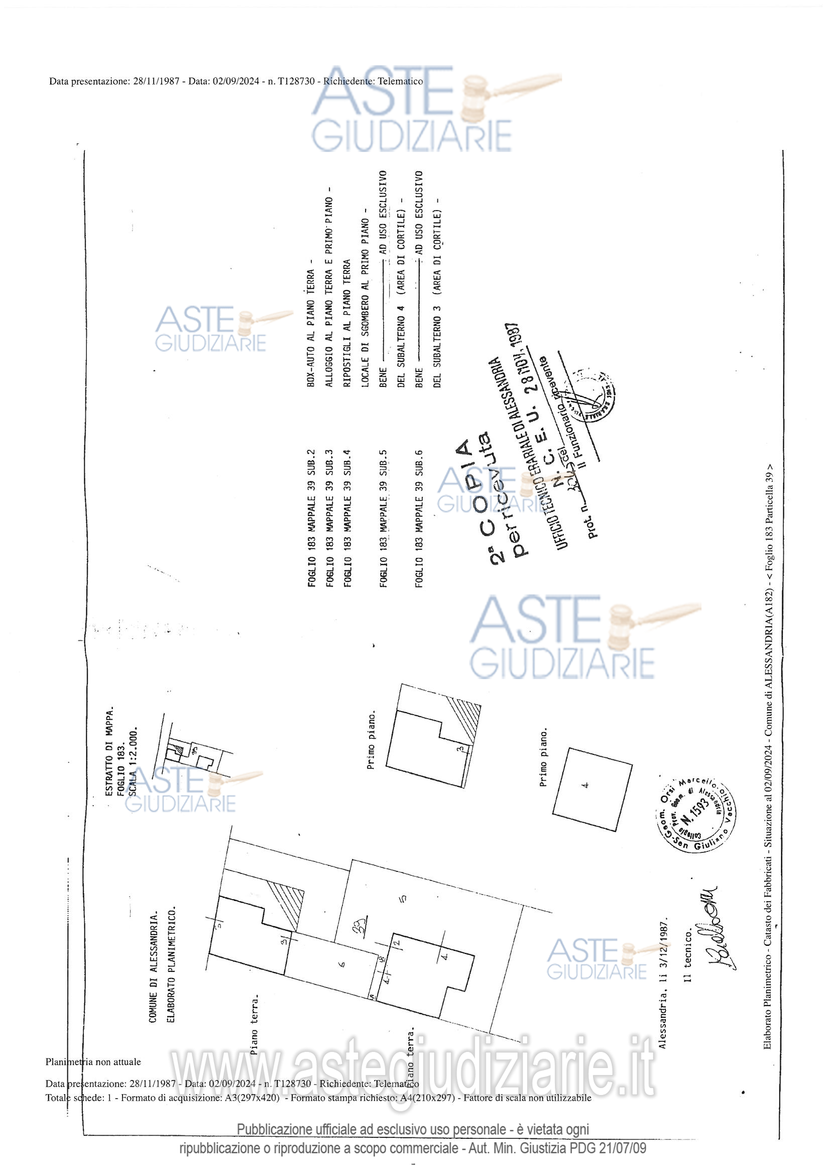 Planimetria del bene