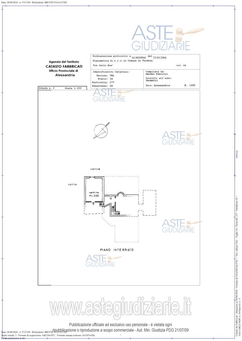 Planimetria del bene