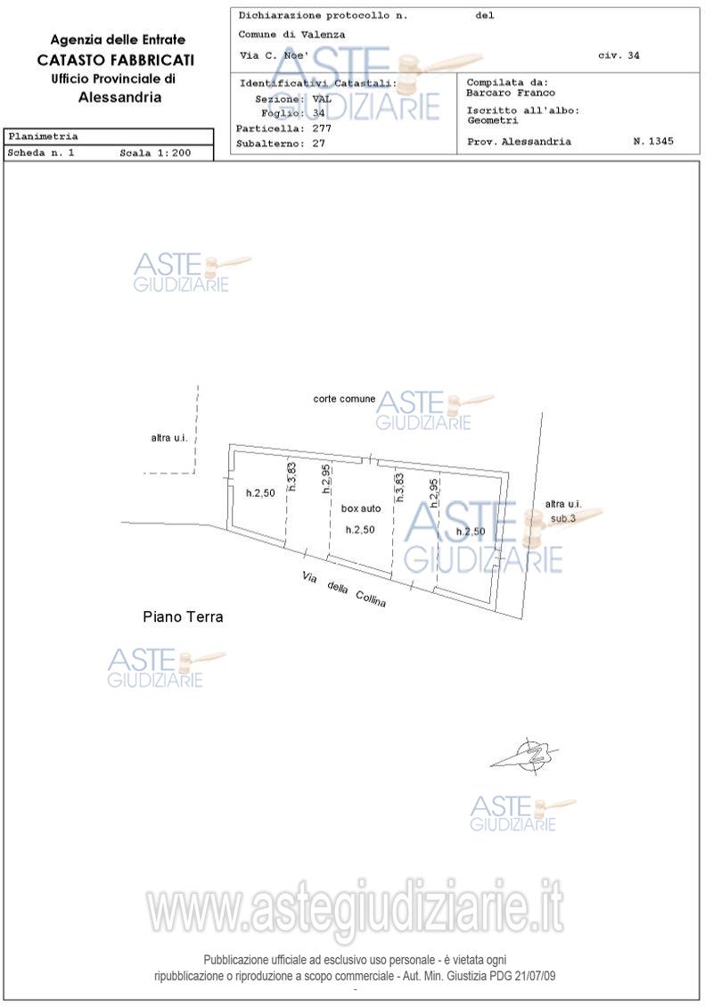 Planimetria del bene