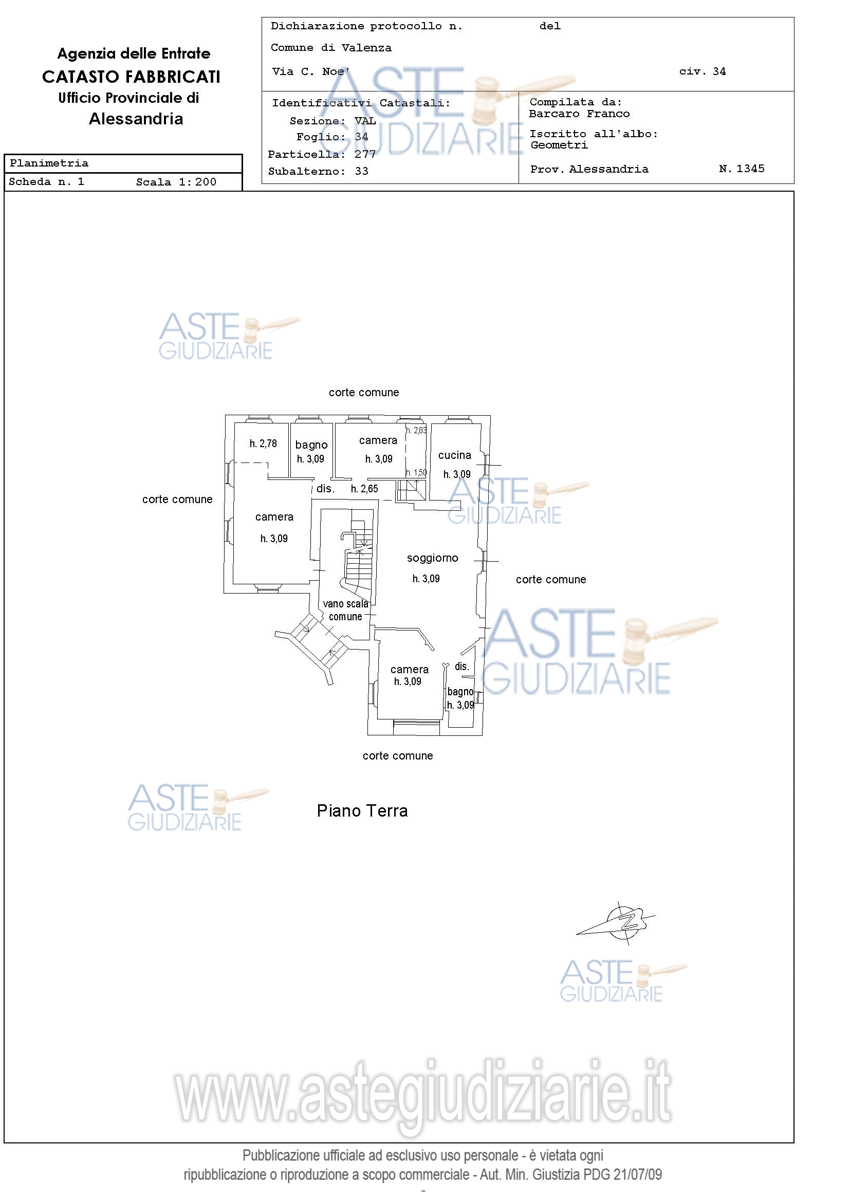 Planimetria del bene