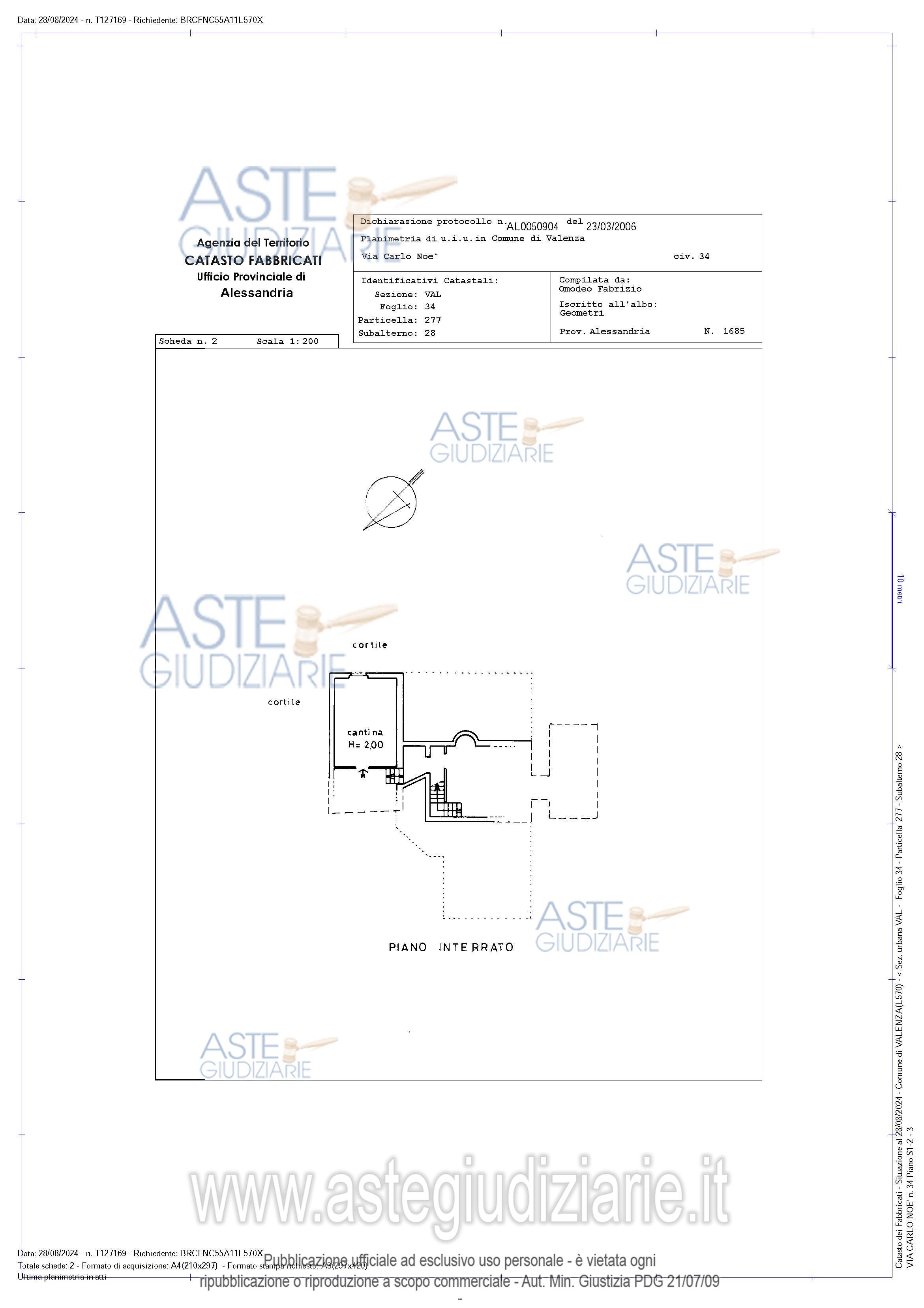 Planimetria del bene