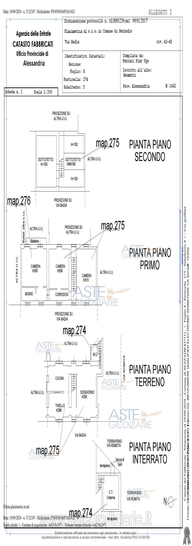 Planimetria del bene
